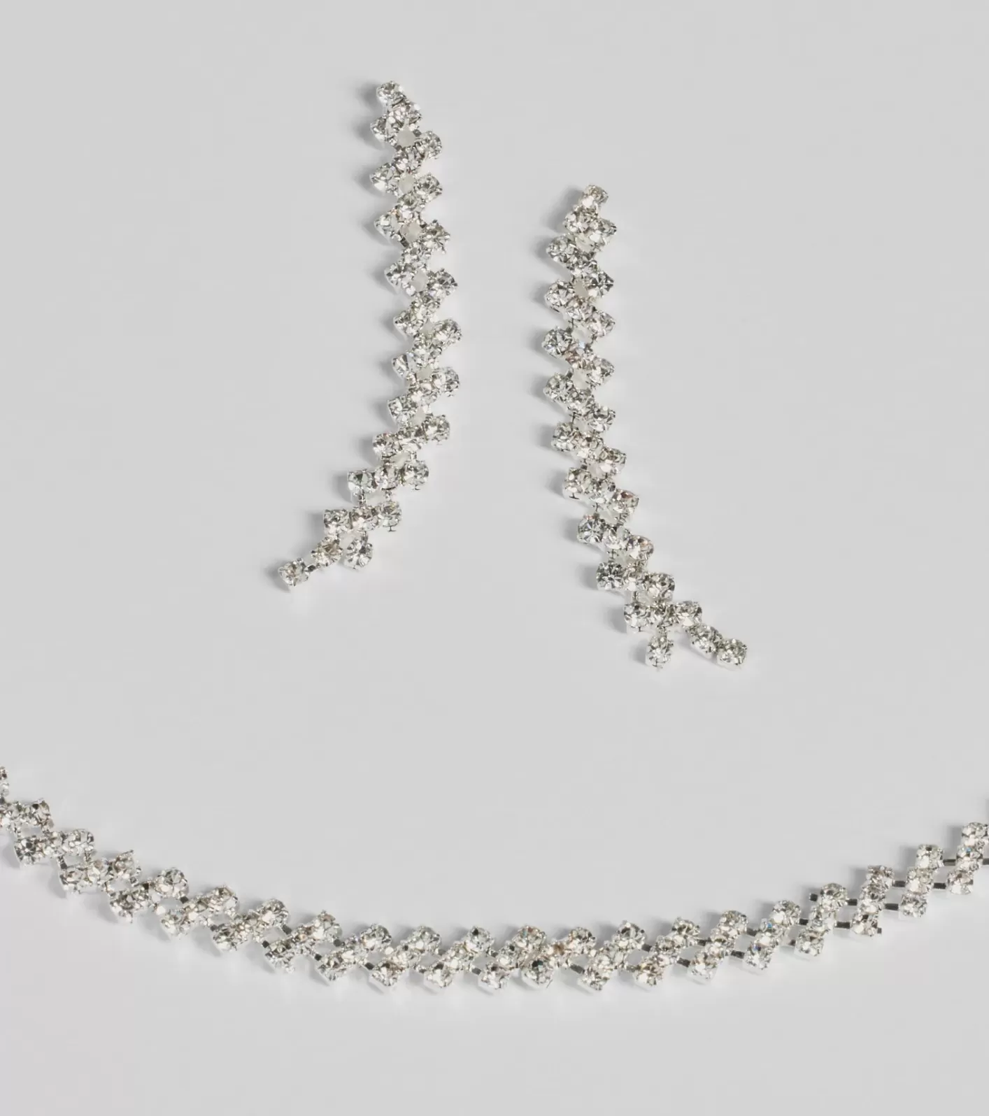 Windsor Classic Rhinestone Collar And Duster Set SILVER Cheap