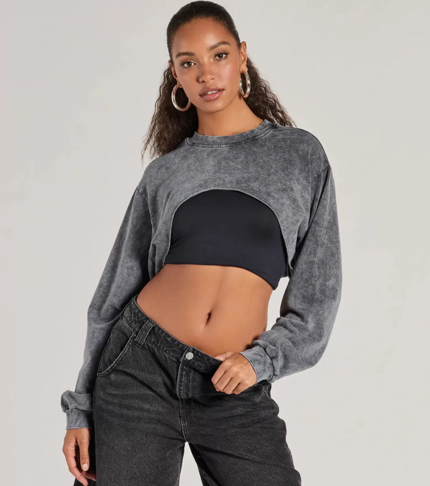 Windsor Comfy Cozy Washed Knit Pull-Over Topper CHARCOAL Discount