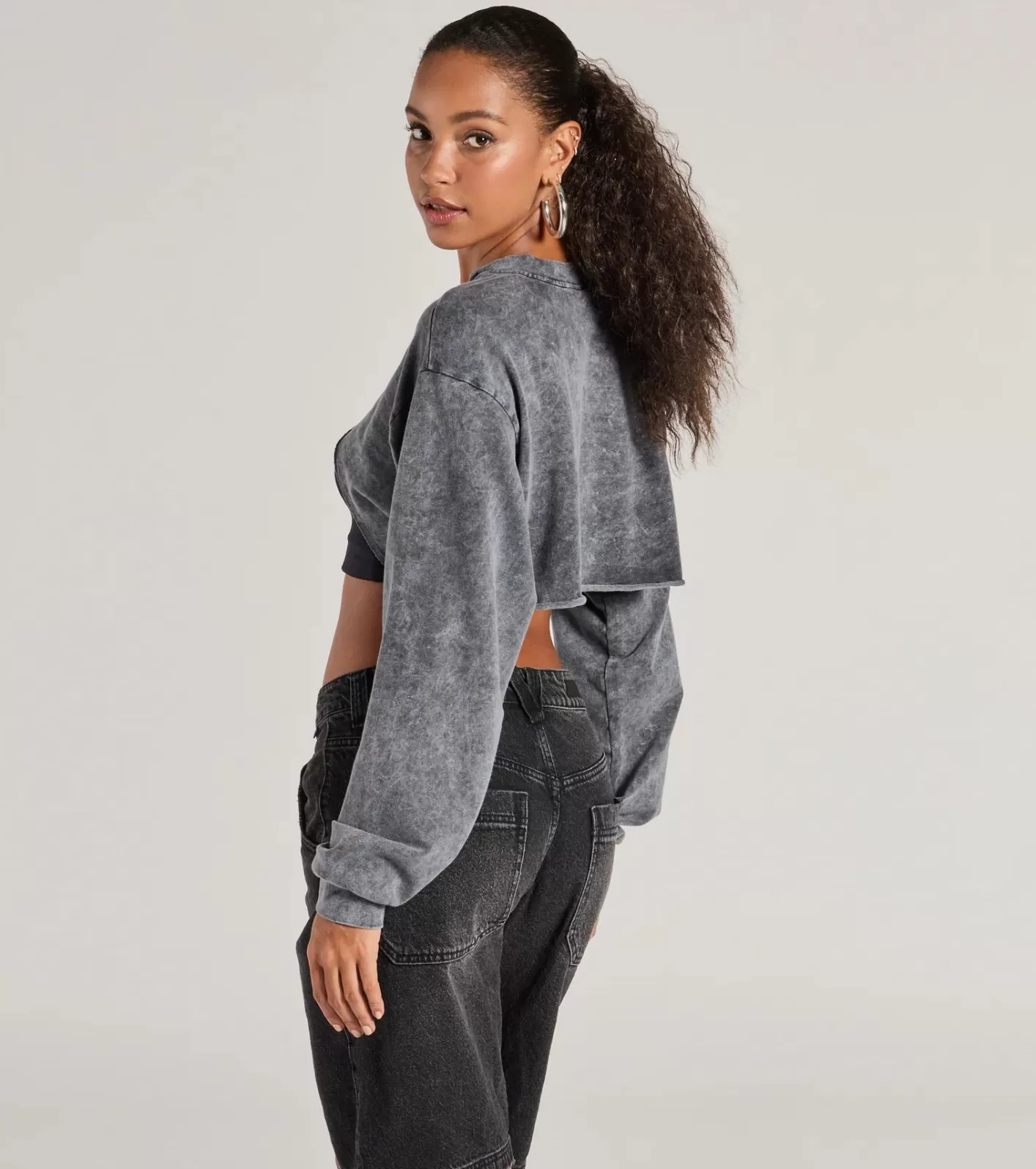 Windsor Comfy Cozy Washed Knit Pull-Over Topper CHARCOAL Discount