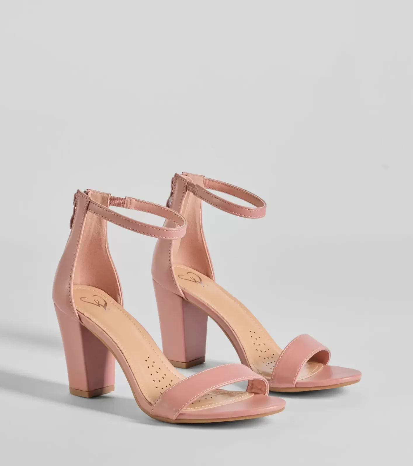 Windsor Compliment Staple Basic Faux Leather Block Heels PINK Online