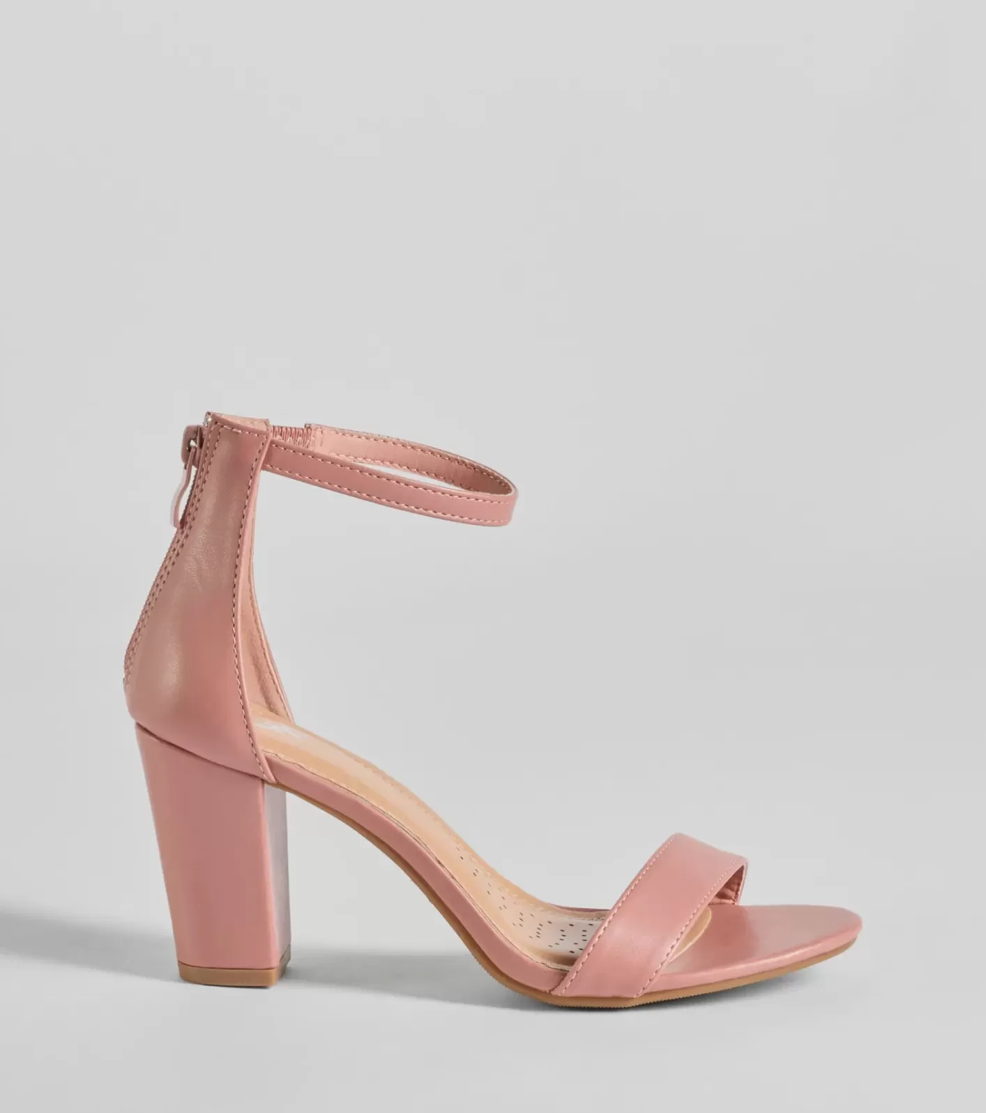 Windsor Compliment Staple Basic Faux Leather Block Heels PINK Online