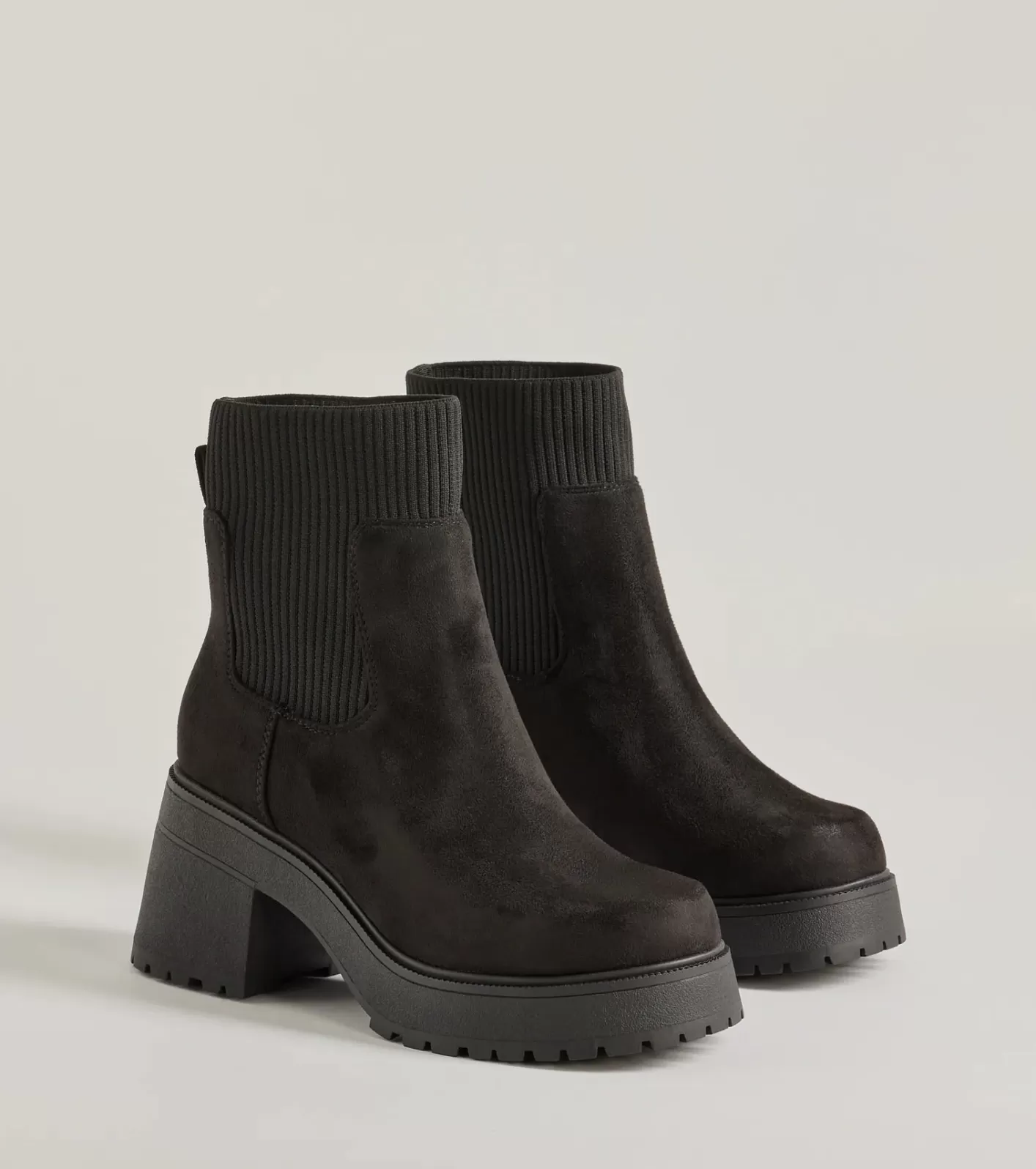 Windsor Cool-Girl Edge Platform Block Heel Booties BLACK Shop
