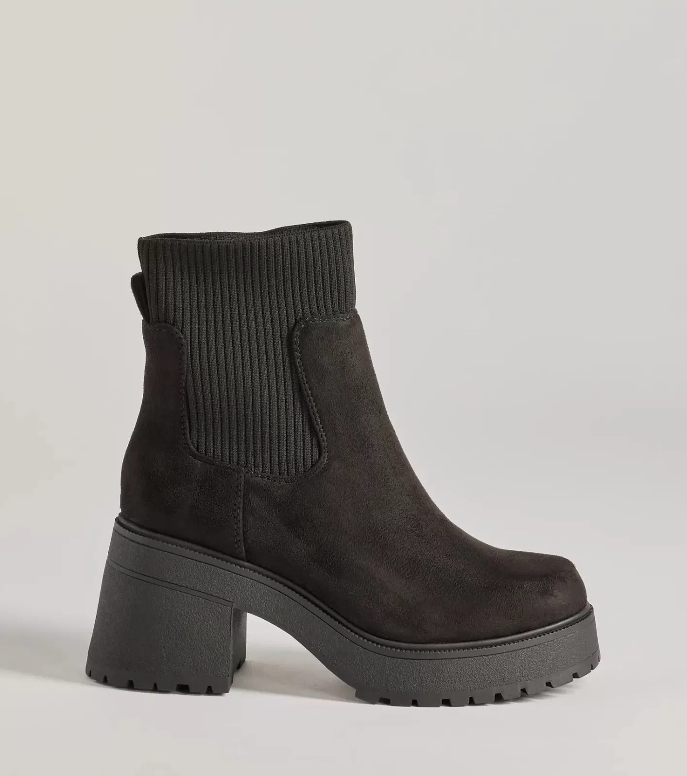Windsor Cool-Girl Edge Platform Block Heel Booties BLACK Shop