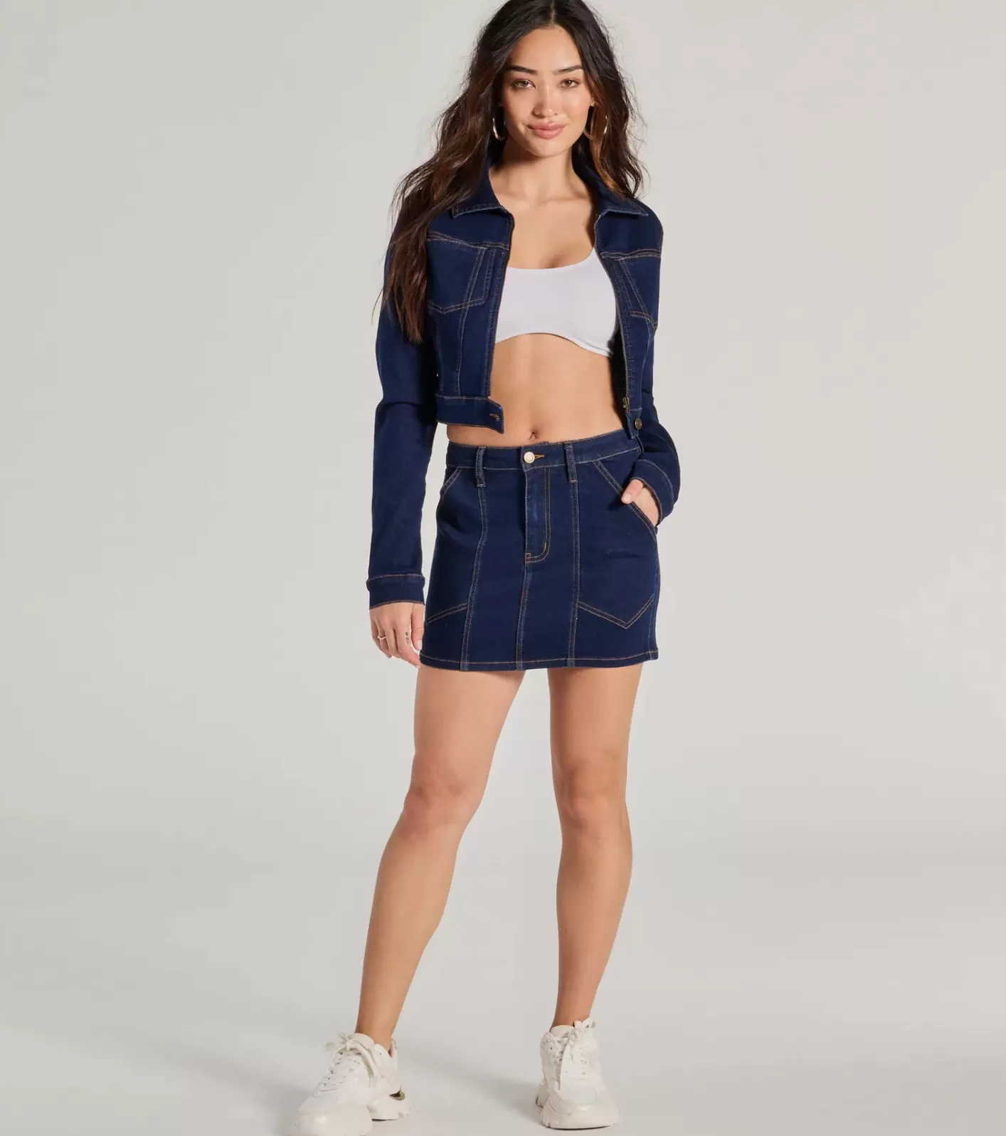 Windsor Covetable Cutie High-Rise Denim Mini Skirt DARKDENIM Sale
