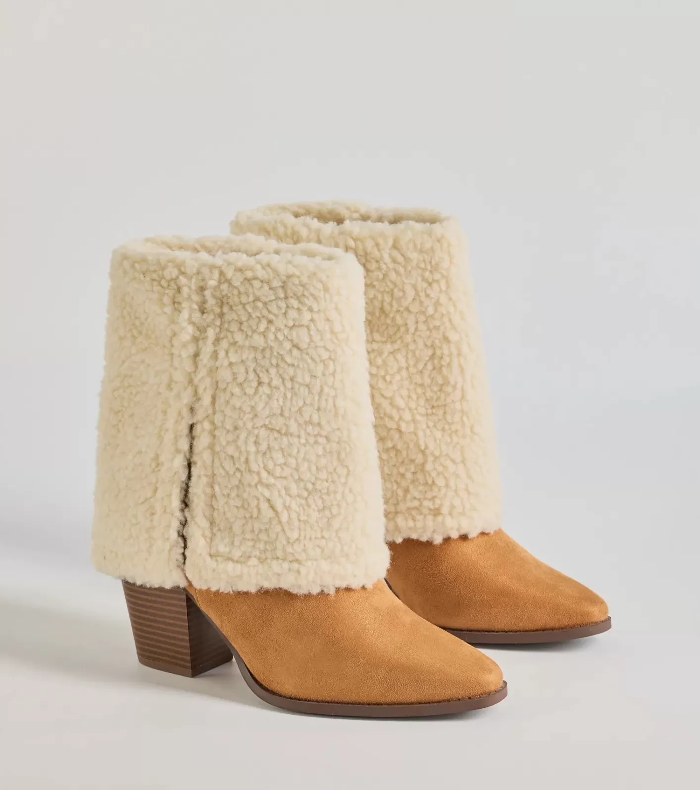 Windsor Cozy Vibes Faux Sherpa Foldover Booties BEIGE Store