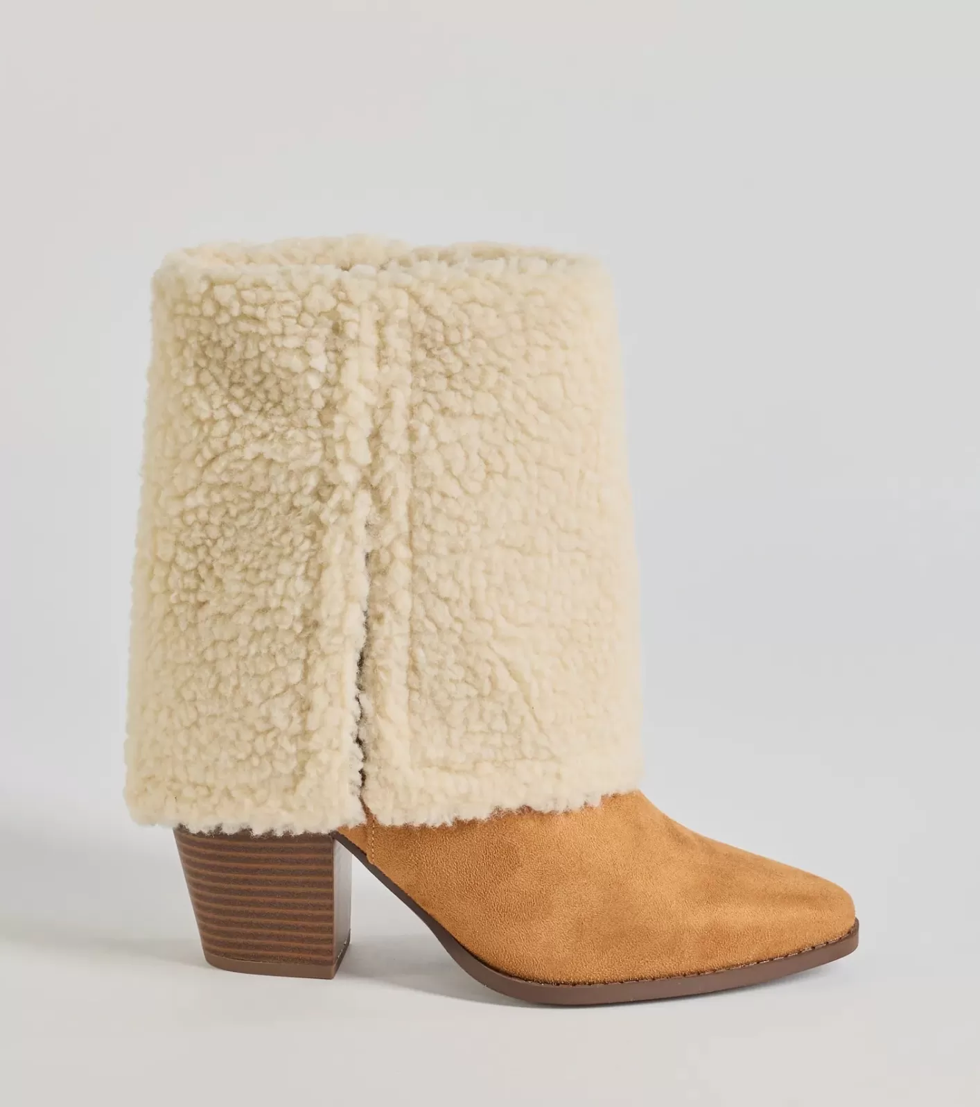 Windsor Cozy Vibes Faux Sherpa Foldover Booties BEIGE Store