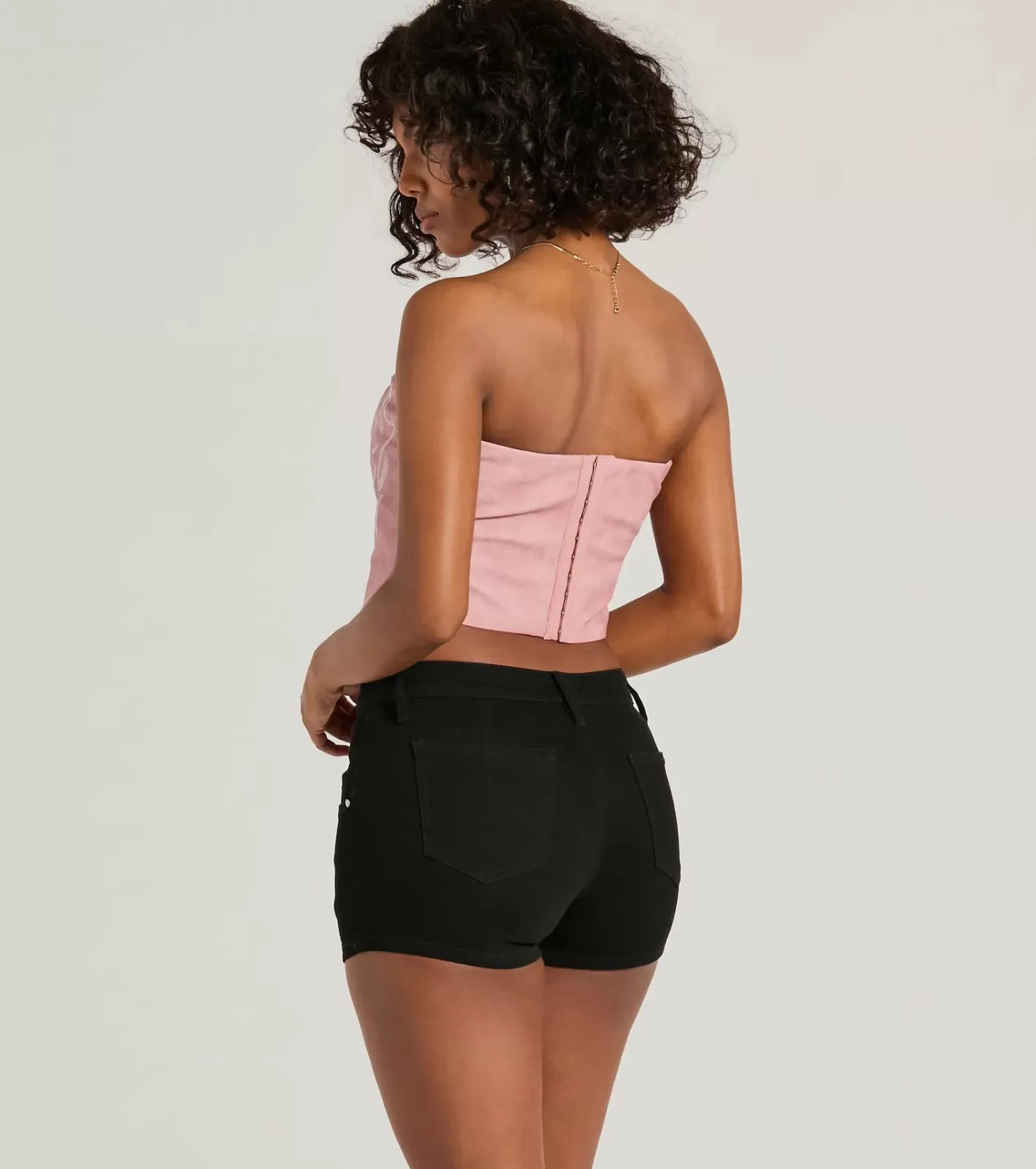 Windsor Cute Country Look Western Faux Leather Corset Top PINK Fashion
