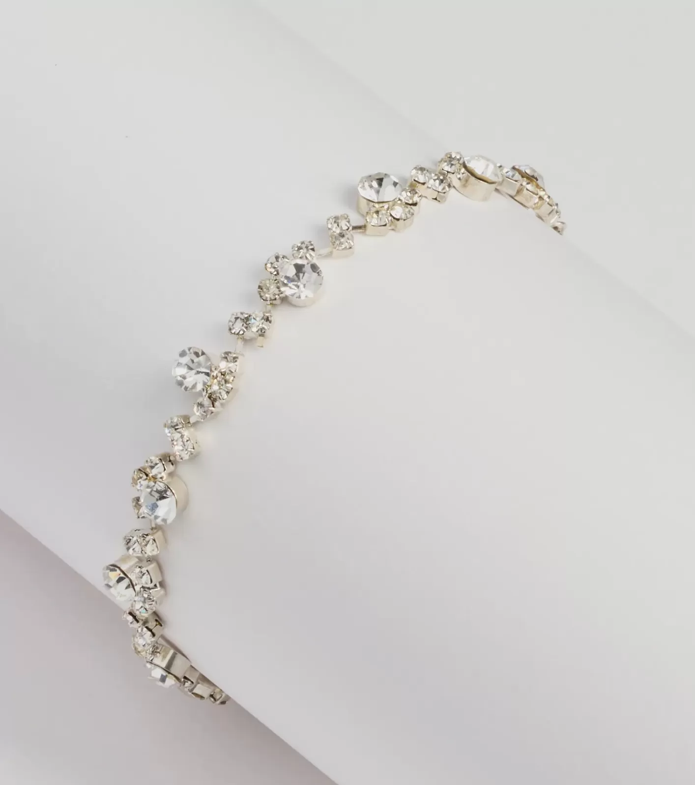 Windsor Dainty Glam Rhinestone Clasp Bracelet SILVER Best