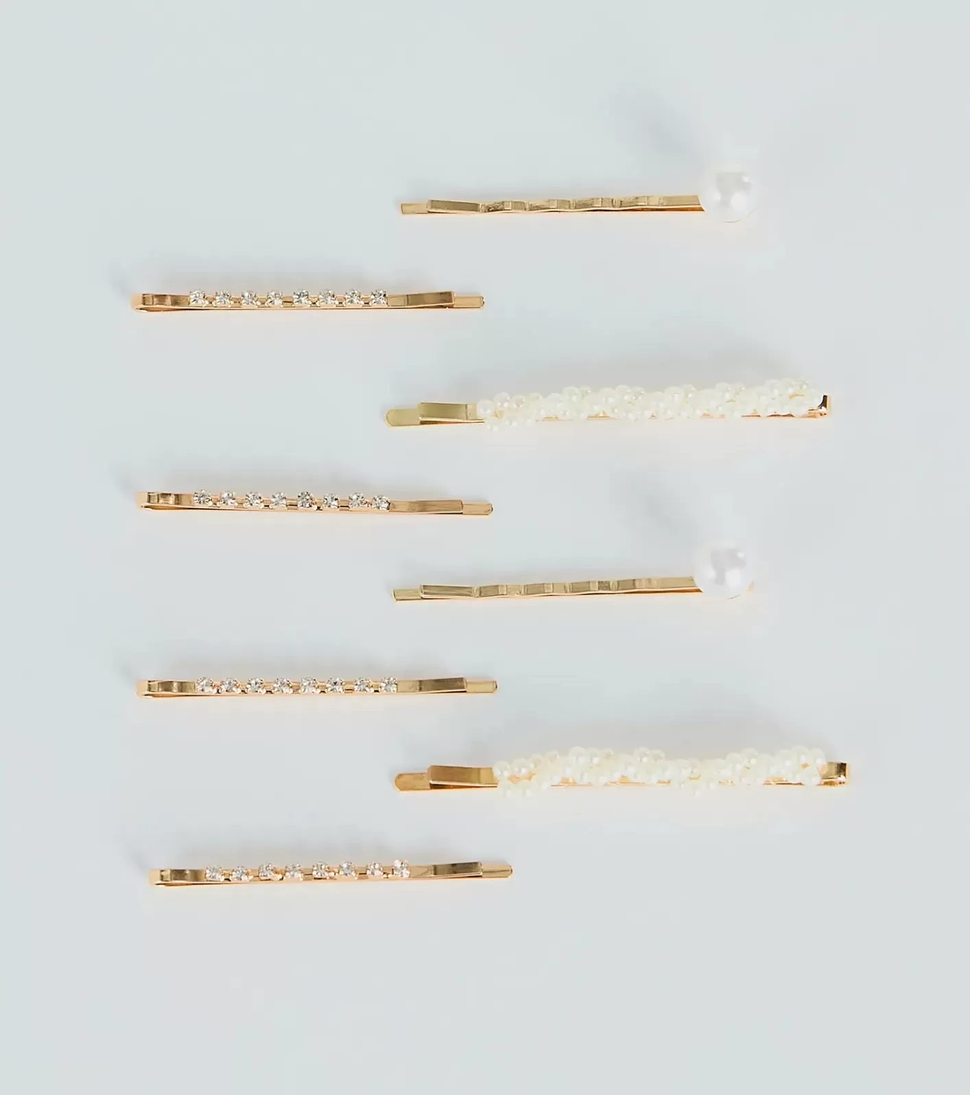 Windsor Dainty Luxe Pearl And Rhinestone Hair Pin Set GOLD Clearance