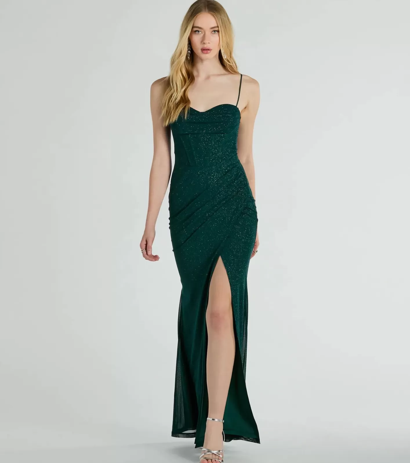 Windsor Daleyza Bustier Slit Glitter Mermaid Formal Dress HUNTER Store