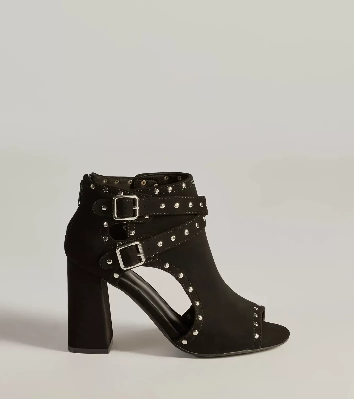 Windsor Daring Details Studded Ankle Booties BLACK Cheap