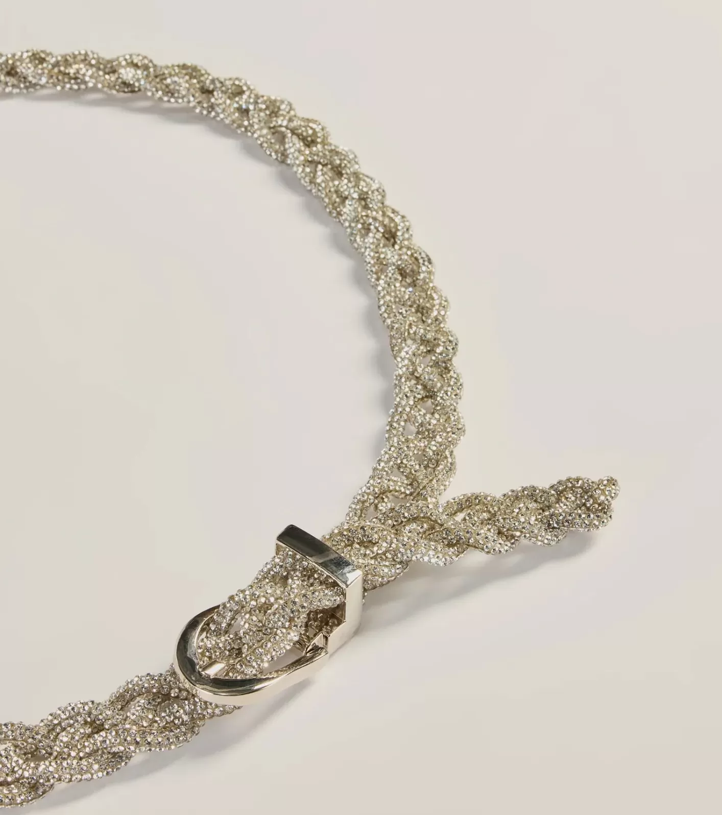 Windsor Definition Of Glam Rhinestone Braided Belt SILVER Store