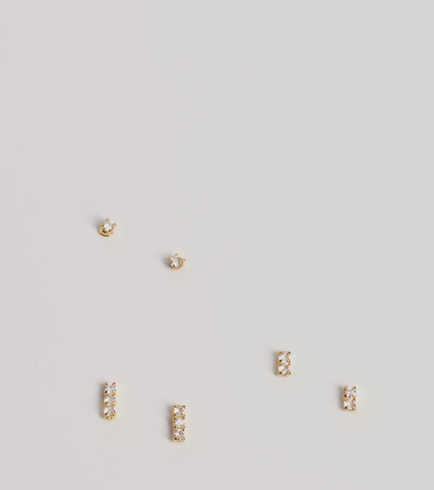 Windsor Delicate Glam Three Pack Stud Earrings GOLD Fashion