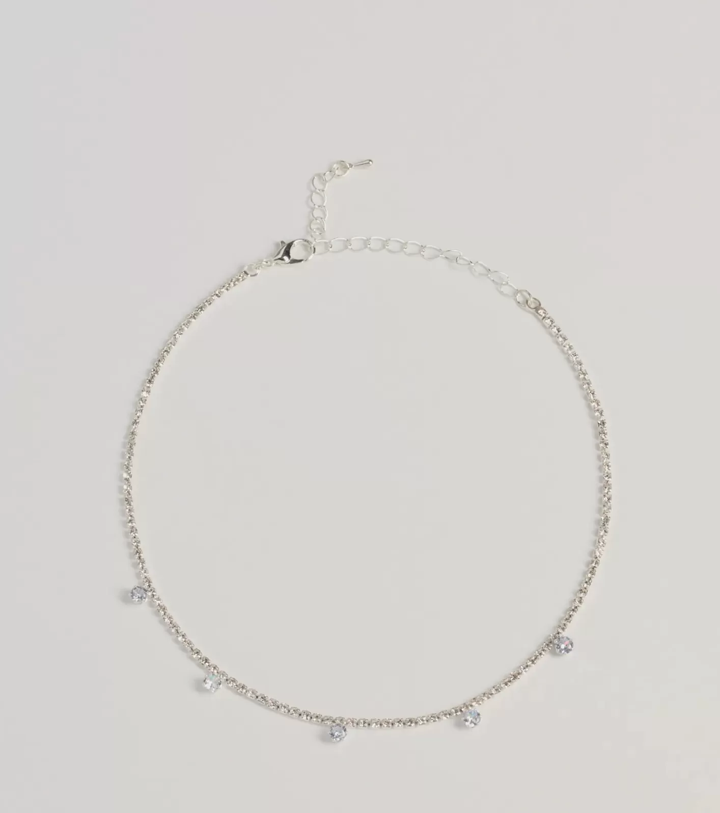 Windsor Delicate Shine Clear Stone And Rhinestone Choker SILVER Best