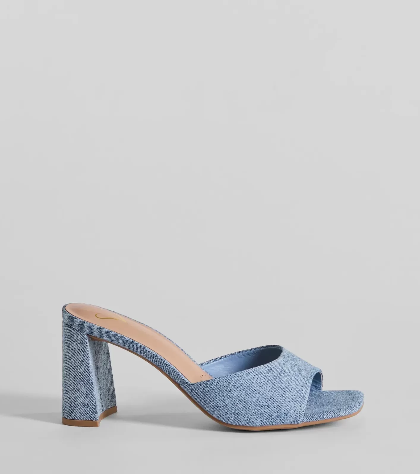Windsor Diva Square Toe Block Heels DENIM Flash Sale