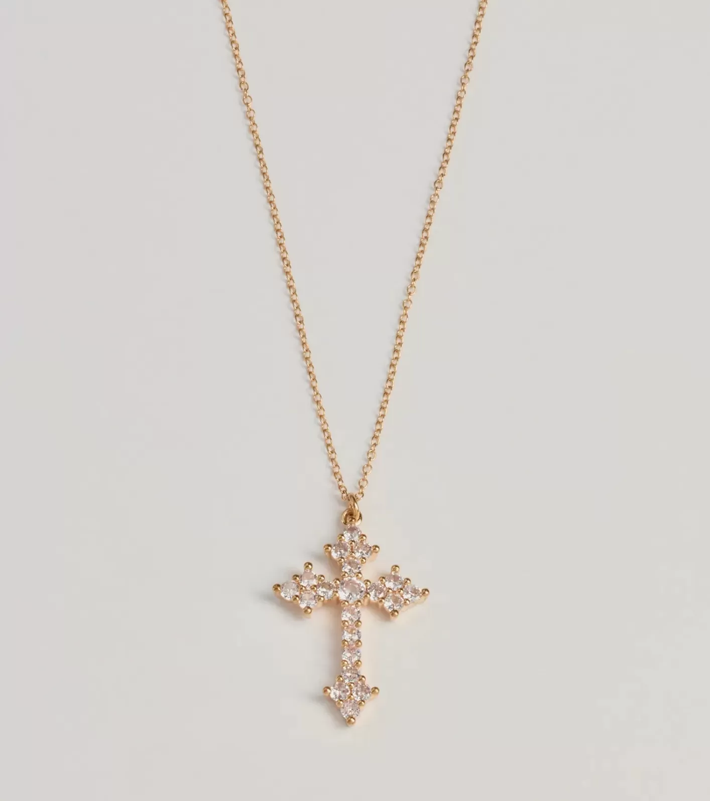 Windsor Divine Charm Rhinestone Cross Pendant Necklace GOLD Store