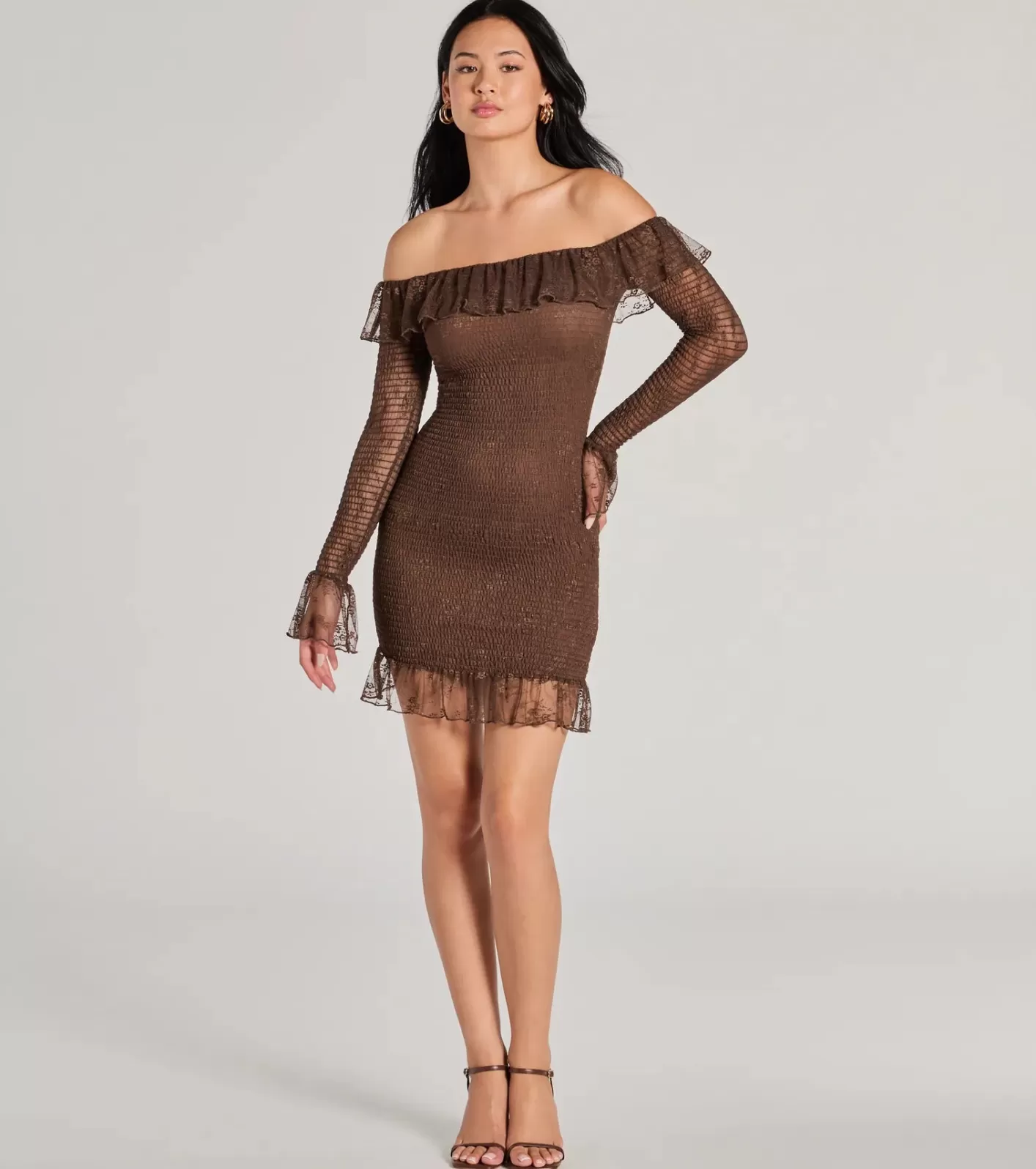 dreamy_darling_offtheshoulder_bodycon_mini_dress_67462.webp Windsor Dreamy Darling Off-The-Shoulder Bodycon Mini Dress BROWN Discount