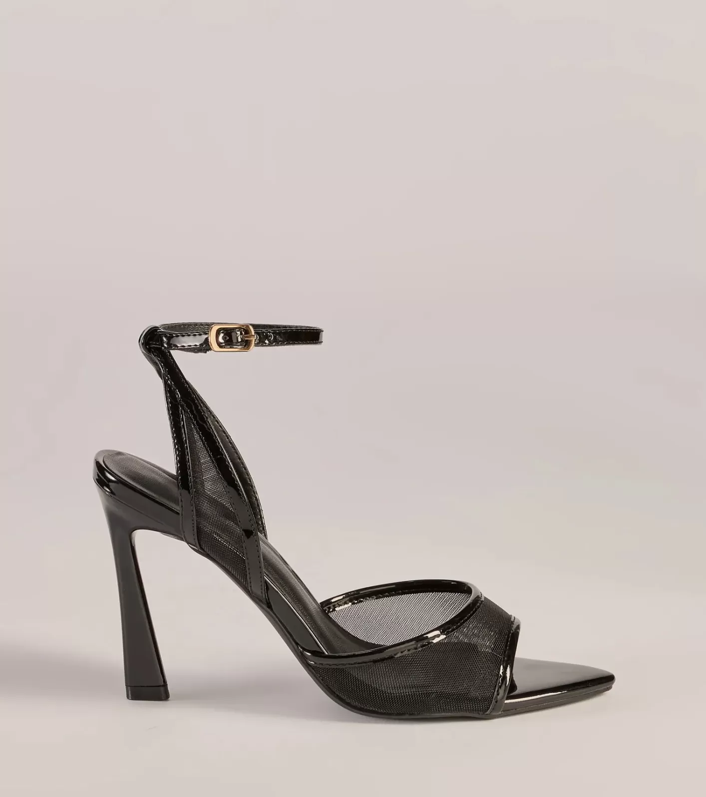 Windsor Edgy Glam Stiletto Mesh Heels BLACK Discount