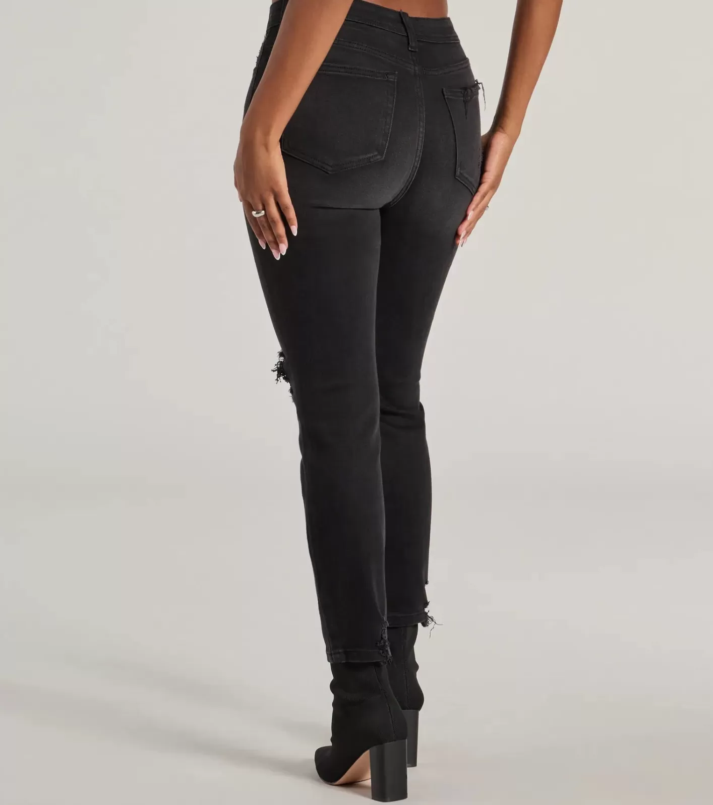 Windsor Edgy Mood High Rise Skinny Jeans BLACK Shop