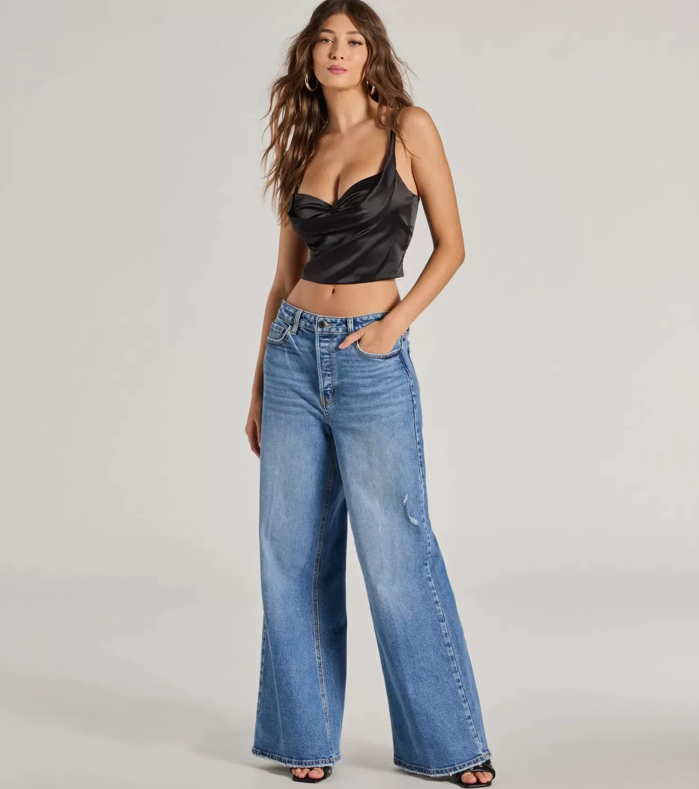 Windsor Effortless Fave Mid-Rise Wide-leg Jeans DARKDENIM Shop