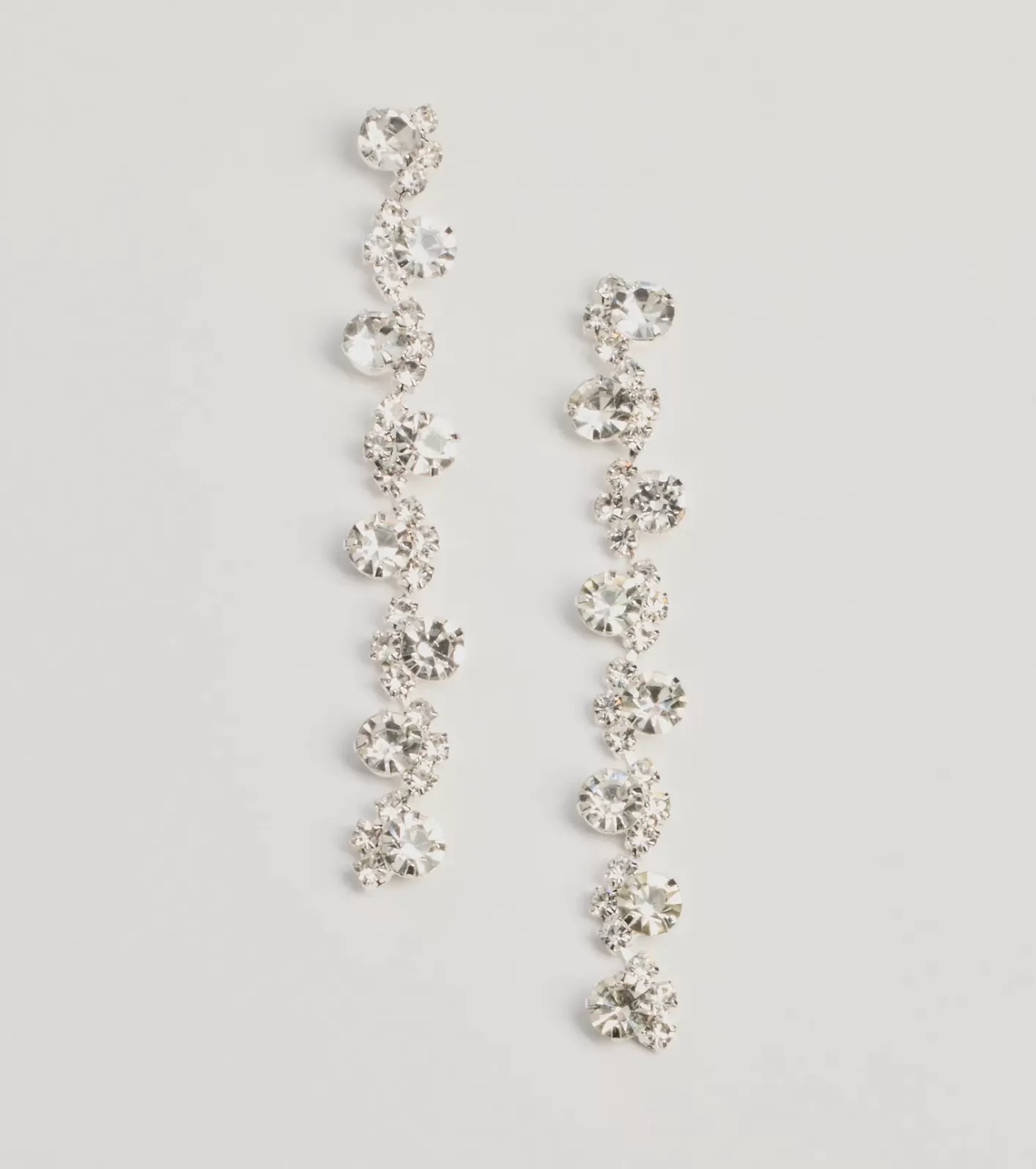 Windsor Elegant And Chic Rhinestone Duster Earrings SILVER Best