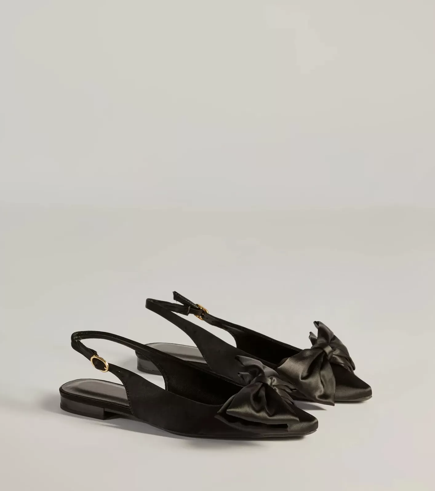 Windsor Elegant Charm Faux Leather Bow Flats BLACK Fashion