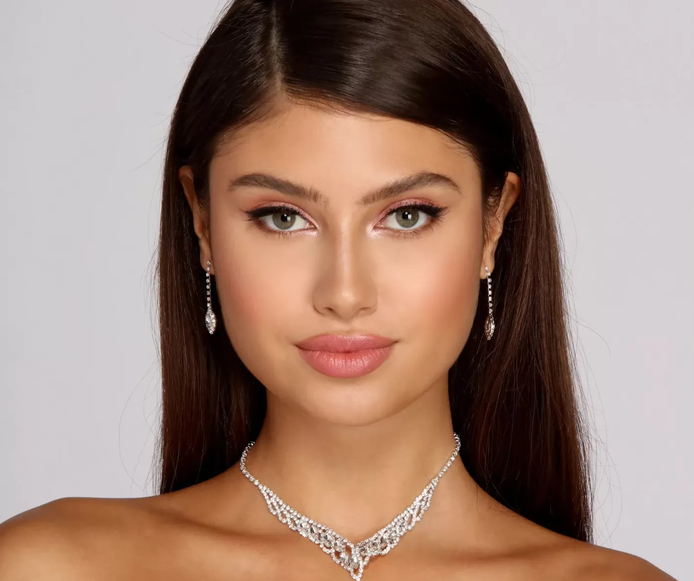 Windsor Elegant Tear Drop Rhinestone Set SILVER Online