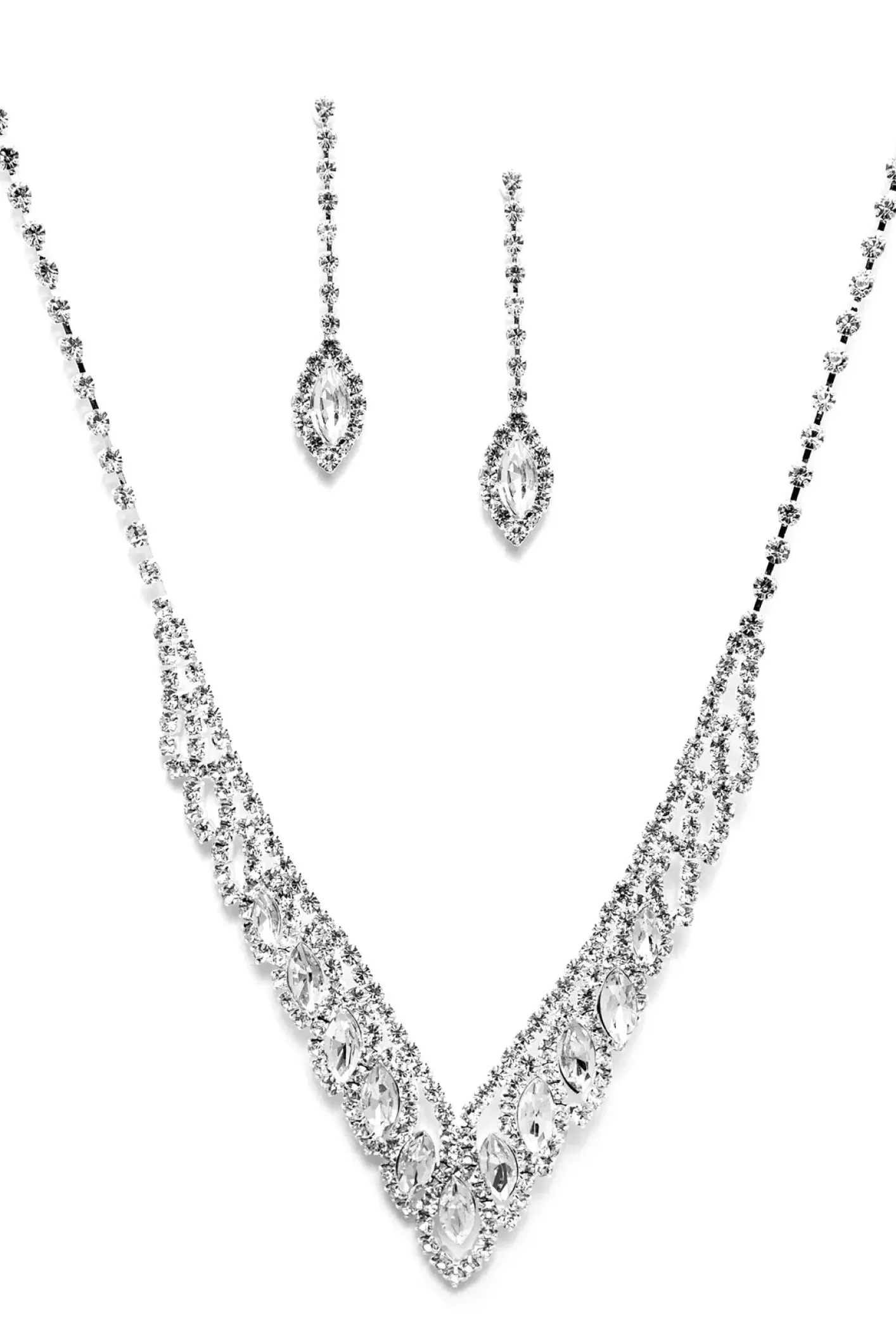 Windsor Elegant Tear Drop Rhinestone Set SILVER Online