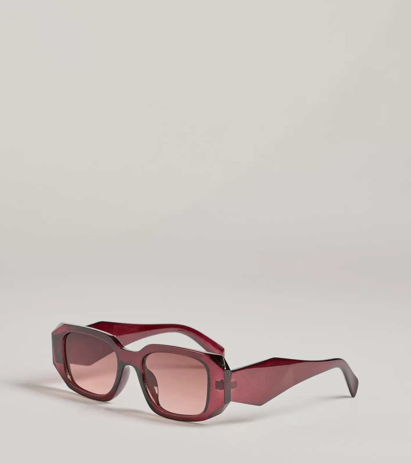 Windsor Elevated Glam Rectangle Sunglasses WINE Hot