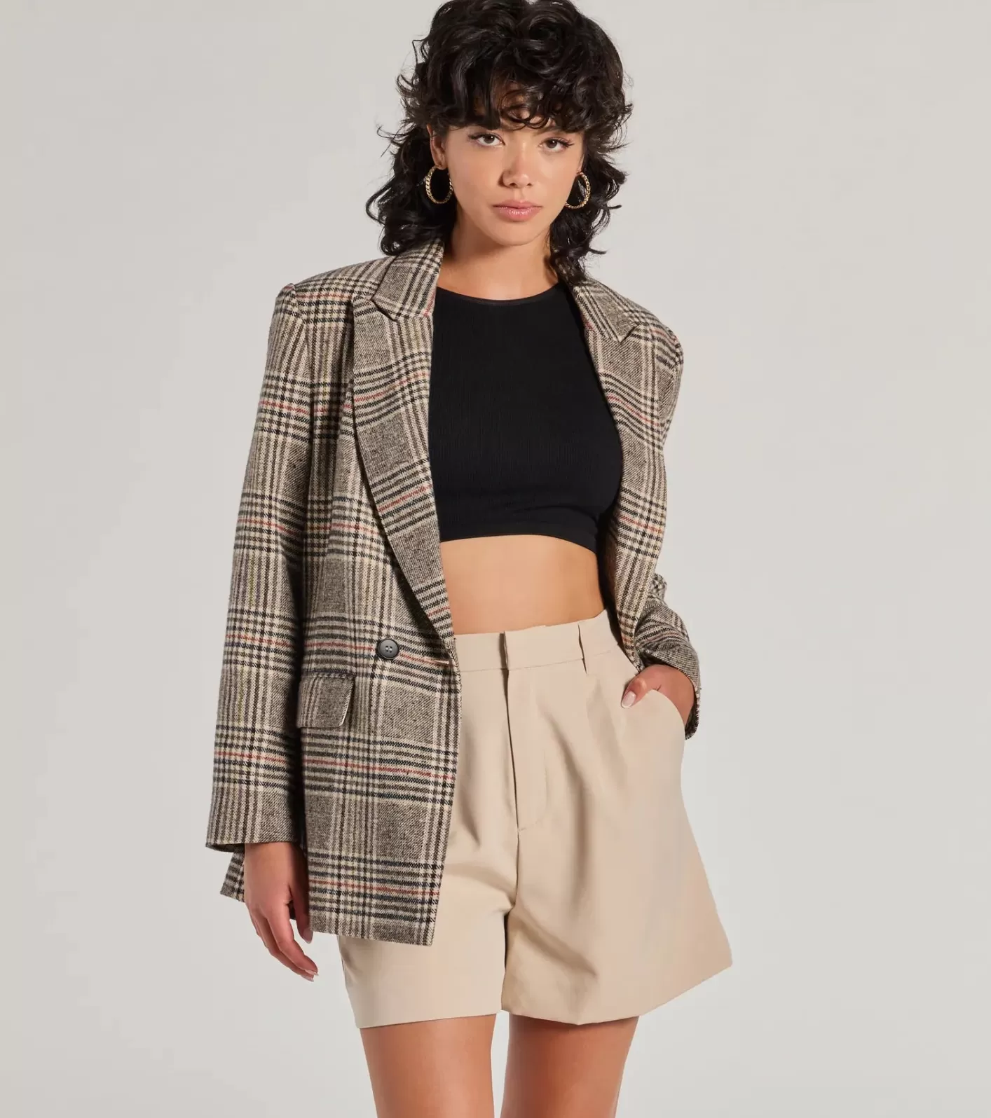 Windsor Elevated Style High-Rise Woven Bermuda Shorts BEIGE Online