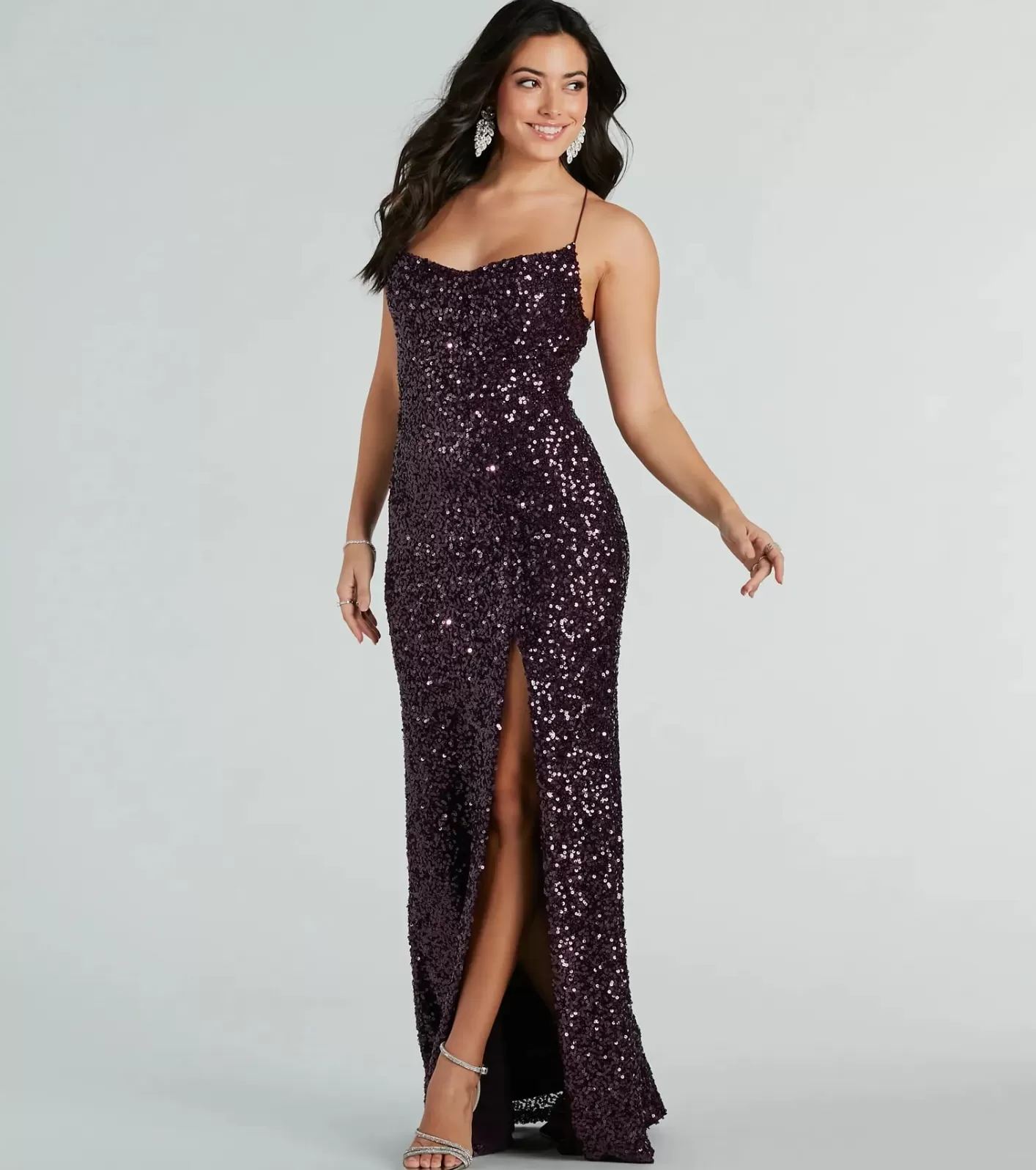 esperanza_formal_sequin_cowl_dress_49296.webp Windsor Esperanza Formal Sequin Cowl Dress PLUM Store