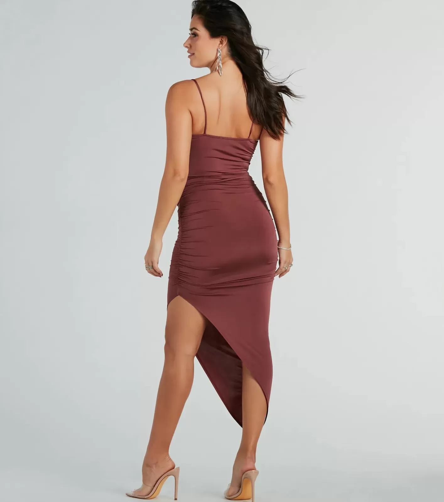 Windsor Evening Of Bliss Ruched Bodycon Midi Dress REDBROWN Store