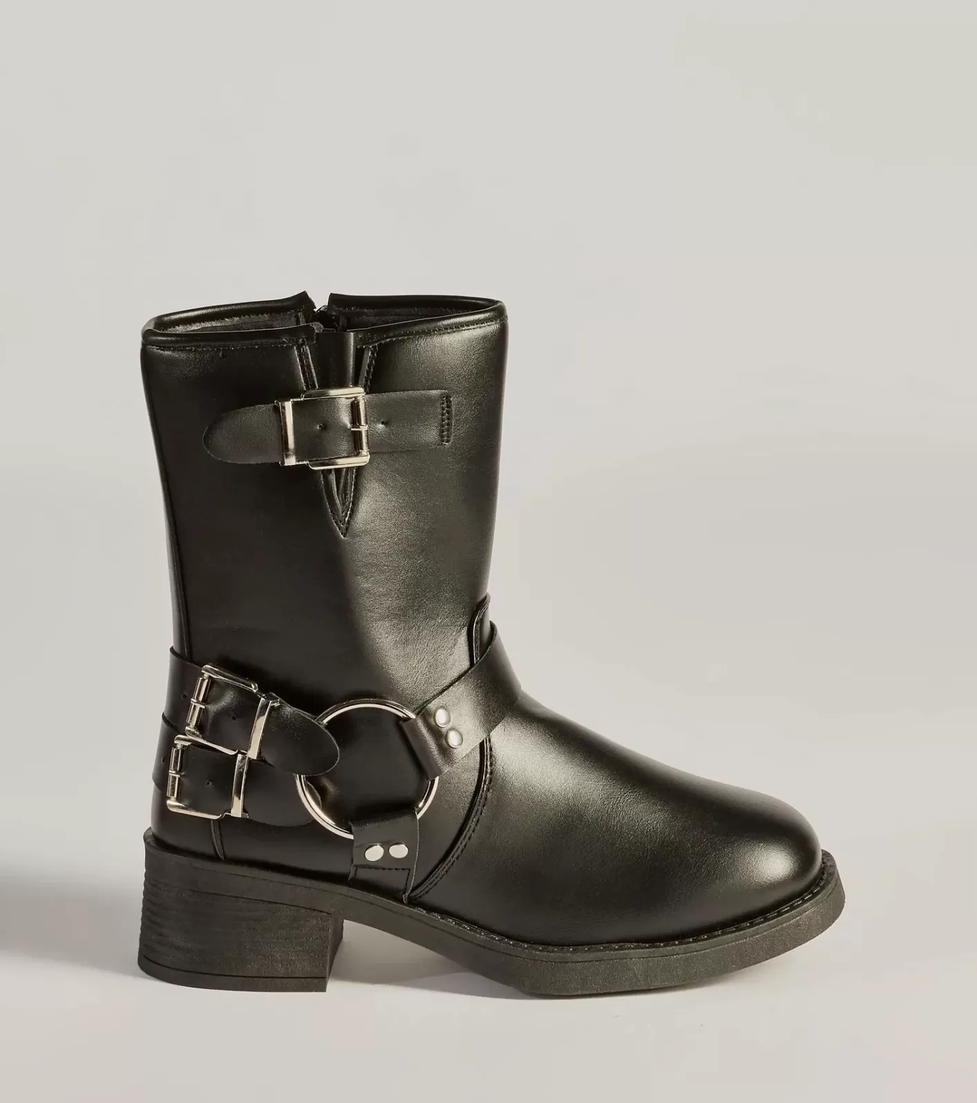 Windsor Feelin' Edgy Buckle Strap Moto Booties BLACK Store