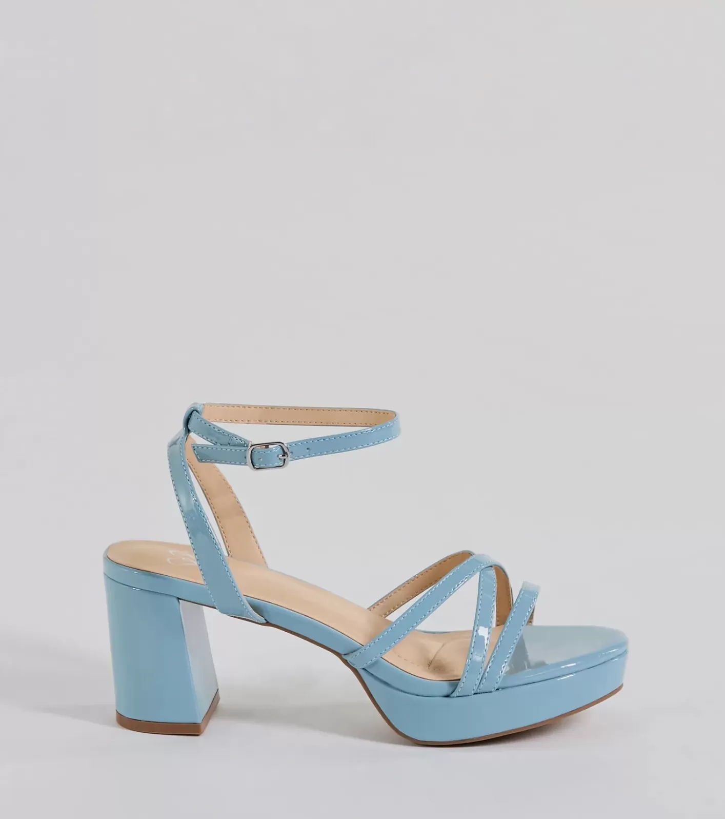 Windsor Flirty Sophistication Strappy Platform Block Heels BLUE Best