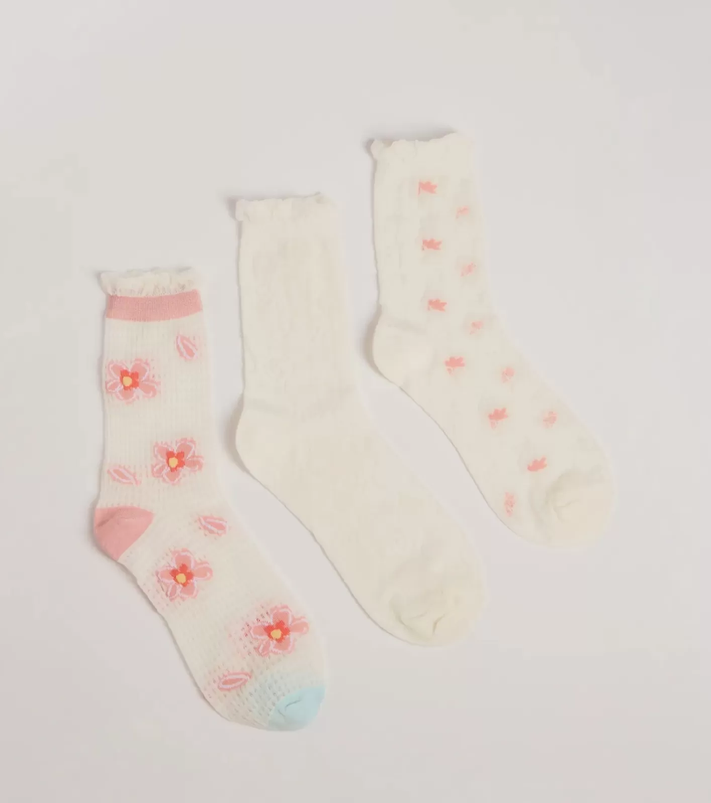 Windsor Floral Charm Three-Pack Sock Set IVORY Outlet
