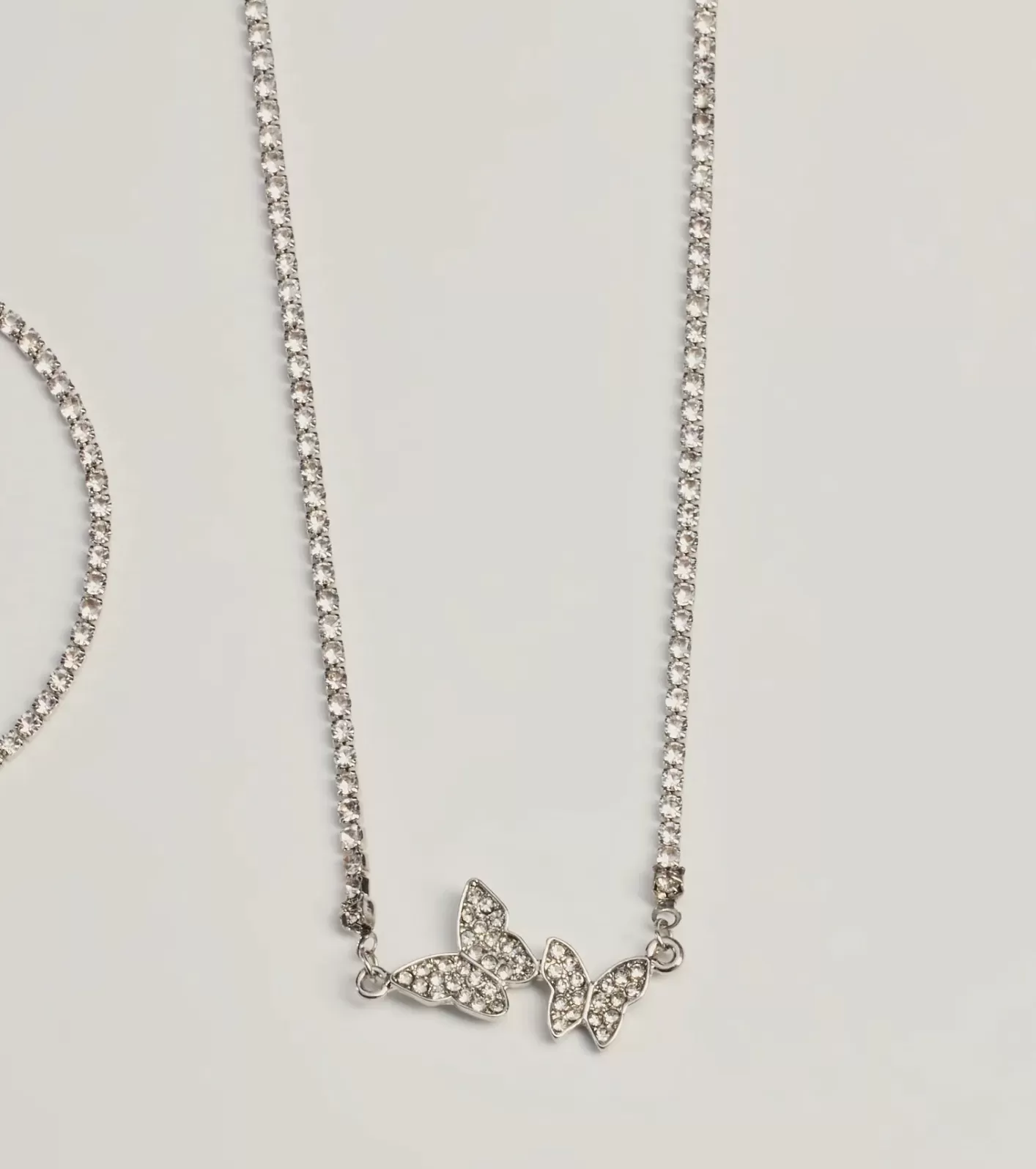 Windsor Fluttering Elegance Rhinestone Butterfly Glam Necklace Set SILVER Outlet
