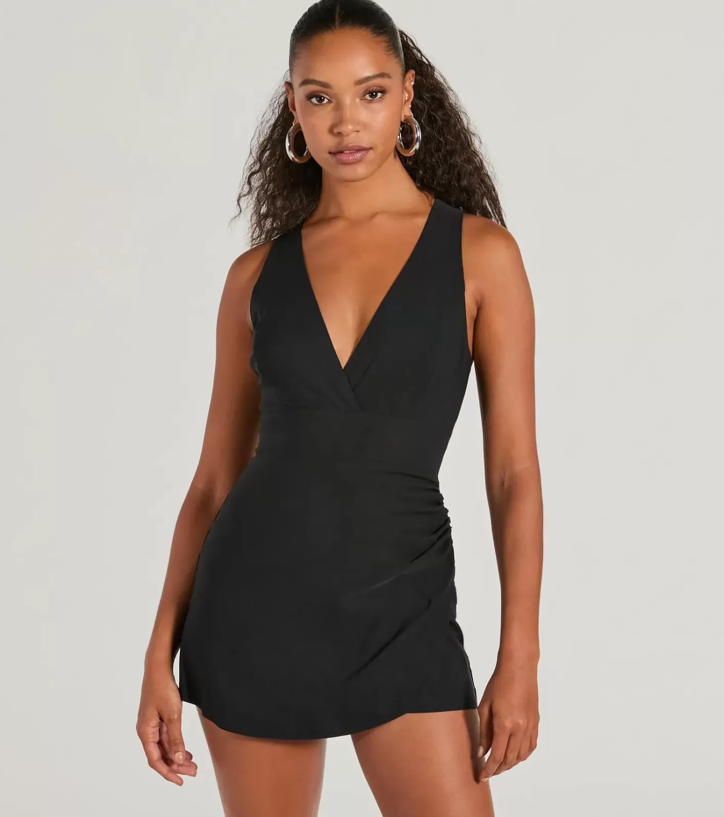 Windsor Fresh Summer Vibes Wrap-Front Romper BLACK Fashion