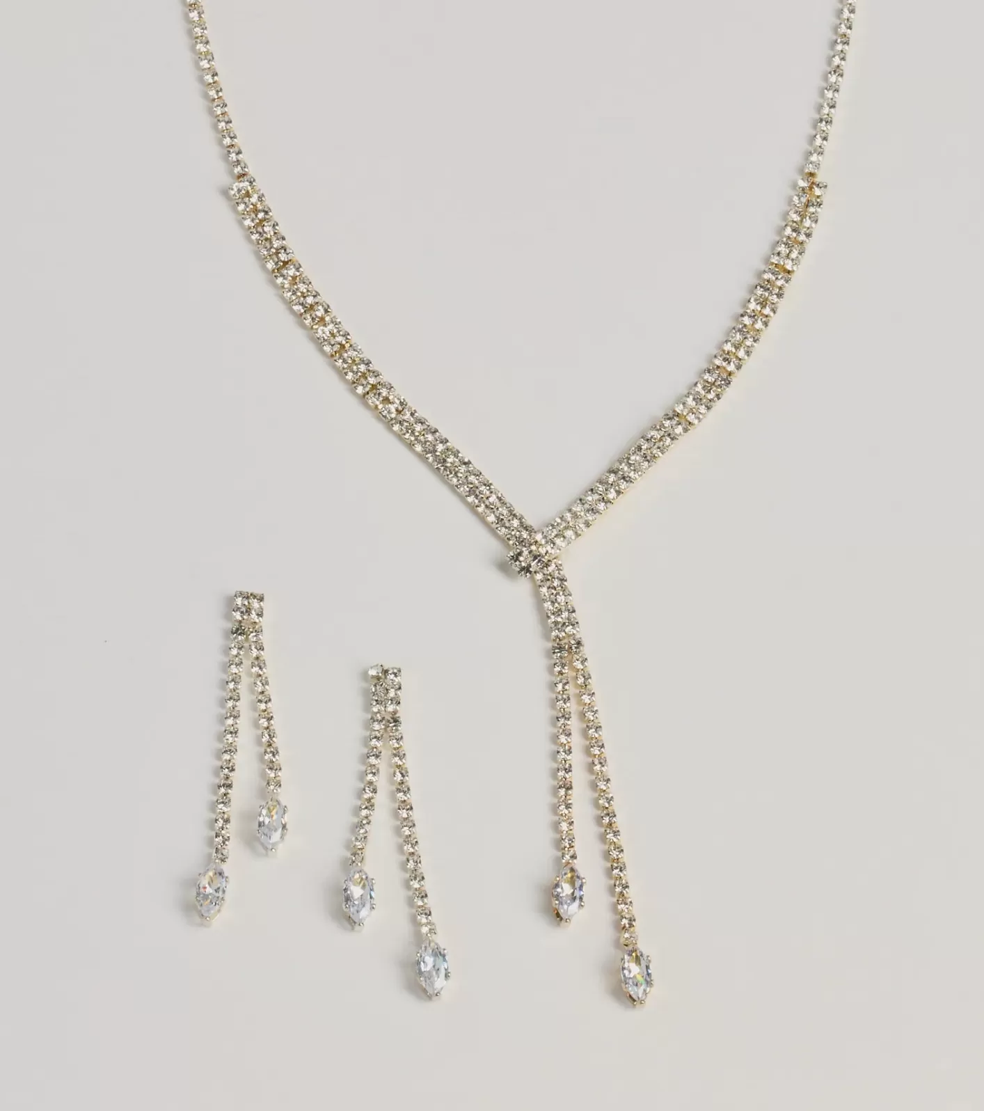 Windsor Gleaming Luxe Rhinestone Necklace Set SILVER Online