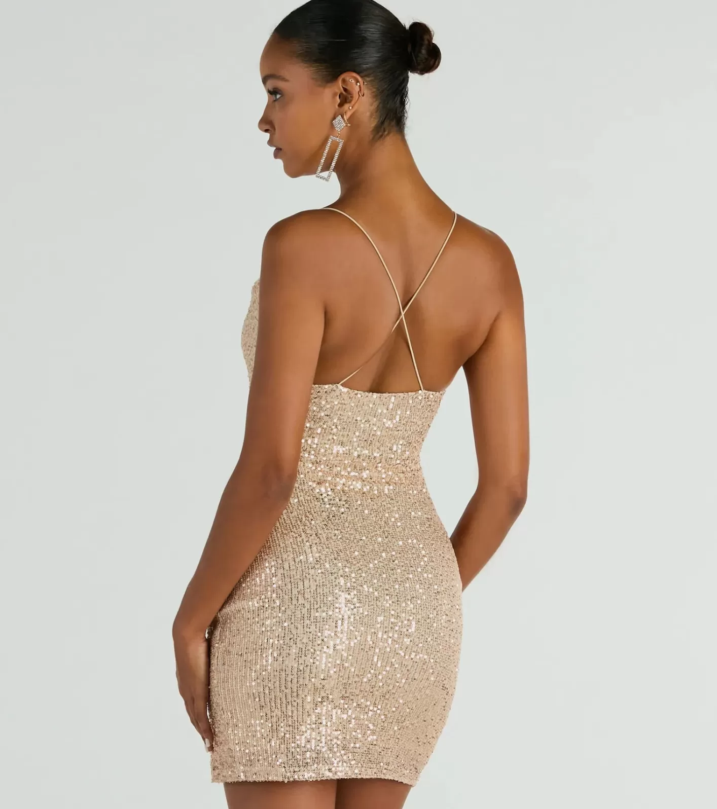 Windsor Glitzy Babe Sequin Mini Dress NATURAL Cheap