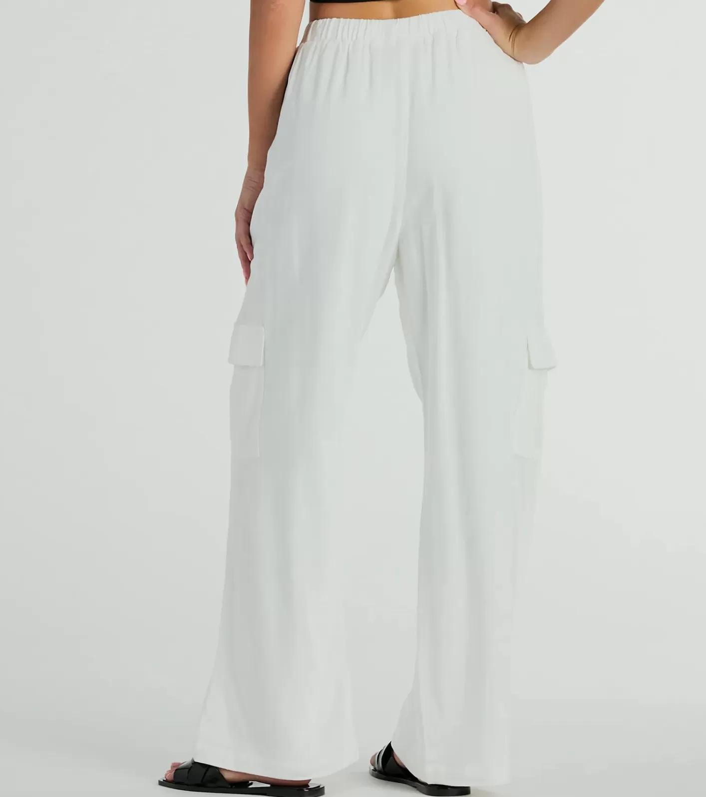 Windsor Golden Hour High-Rise Cargo Wide-Leg Linen Pants IVORY Store