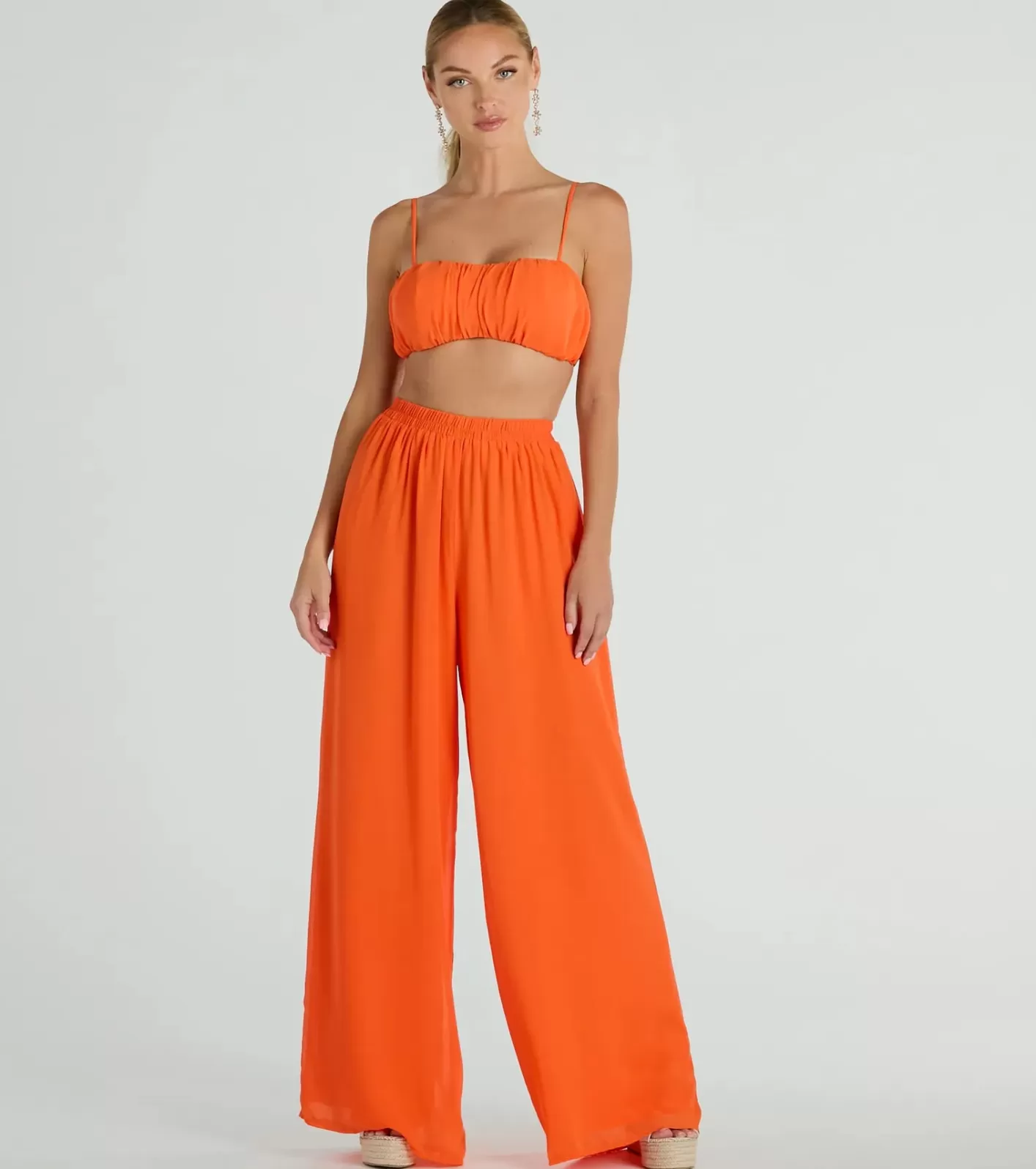 Windsor Gorgeous Allure Chiffon Palazzo Pants ORANGE Best