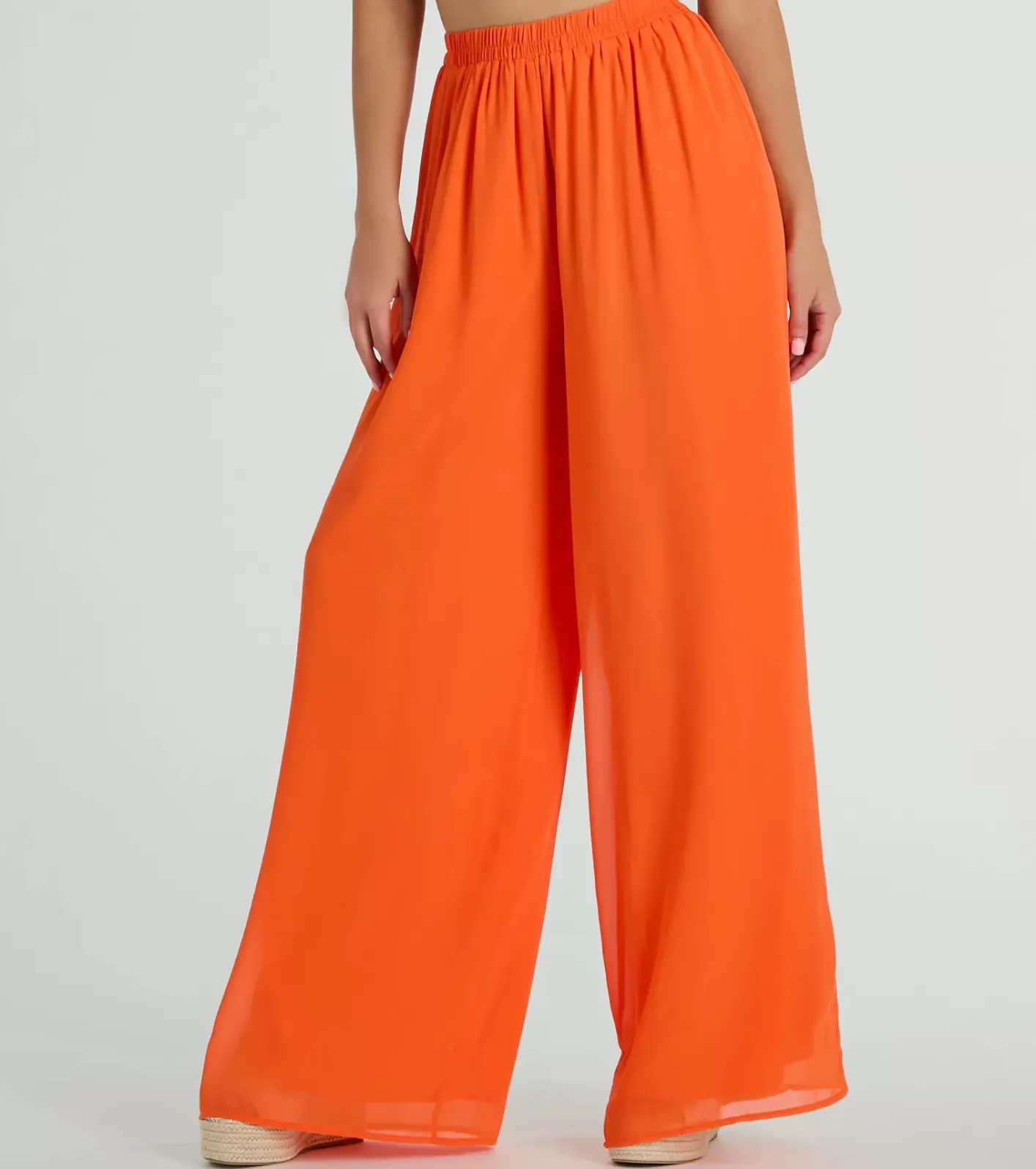 Windsor Gorgeous Allure Chiffon Palazzo Pants ORANGE Best