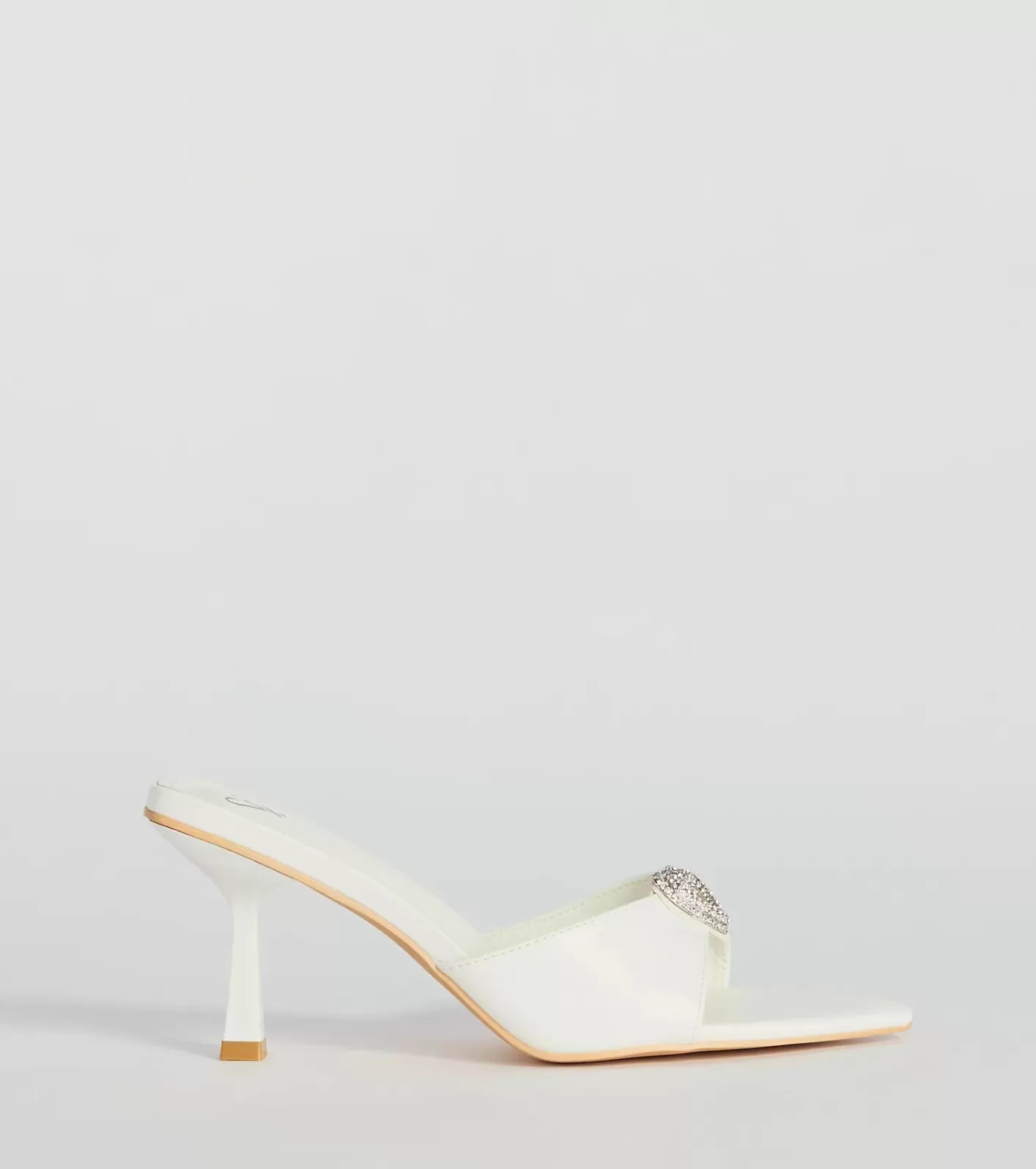 Windsor Heart Stopper Rhinestone Faux Leather Stiletto Heels WHITE Fashion