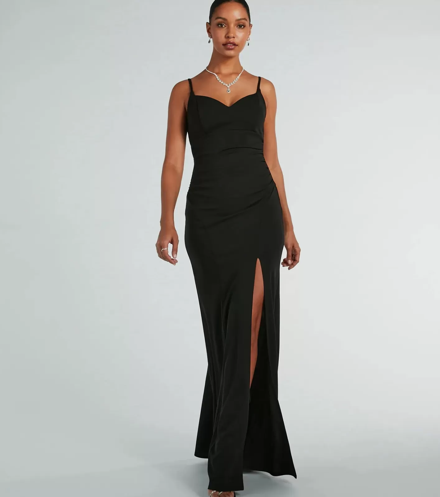 Windsor Hillary Sweetheart A-Line Crepe Formal Dress BLACK Flash Sale