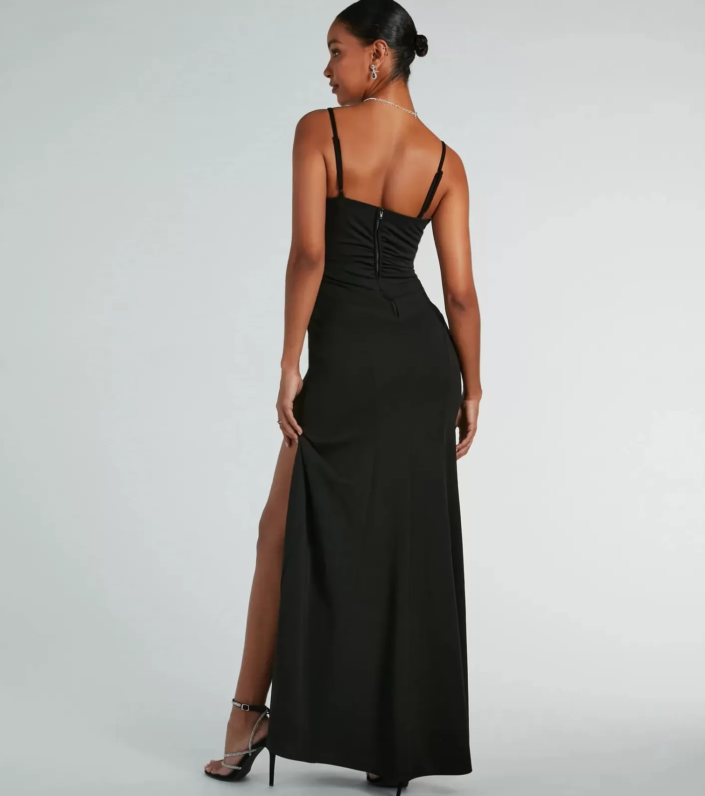 Windsor Hillary Sweetheart A-Line Crepe Formal Dress BLACK Flash Sale