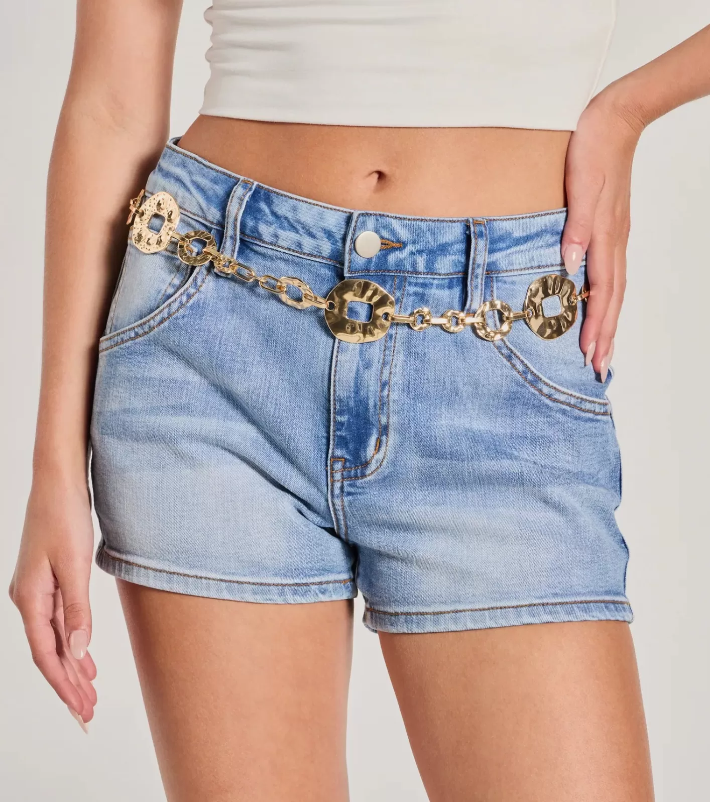 Windsor Hitting The Road Textured Chain Link Belt GOLD Discount