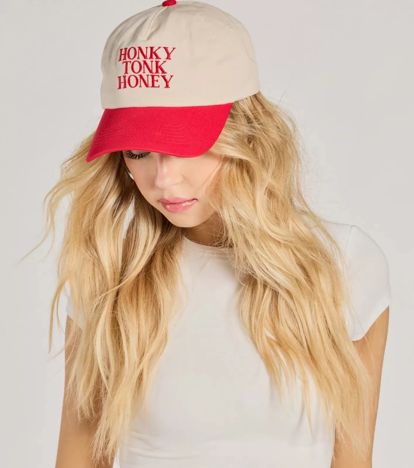 Windsor Honky Tonk Honey Two-Tone Baseball Cap WHITE Cheap