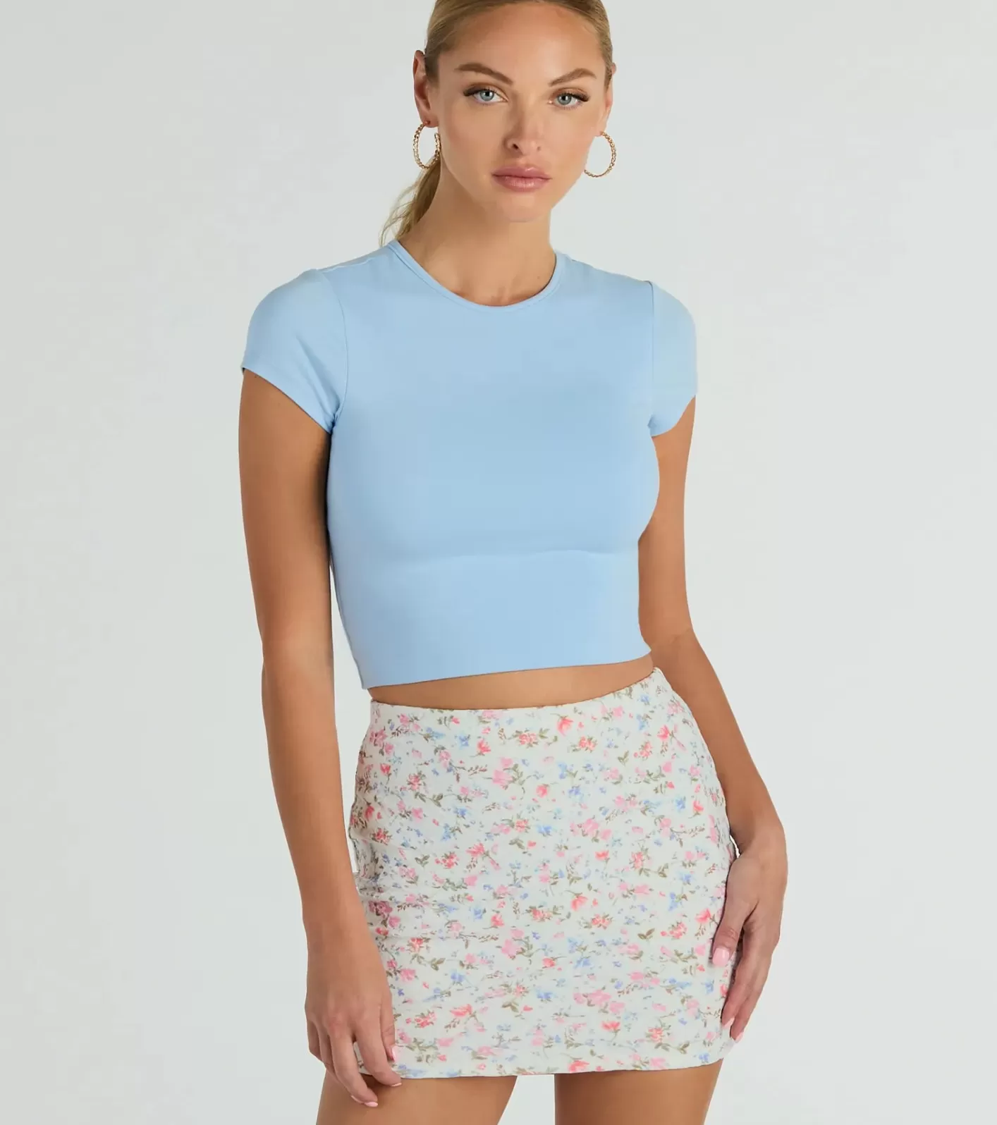 Windsor In The Valley High Rise Floral Eyelet Mini Skirt IVORY Online