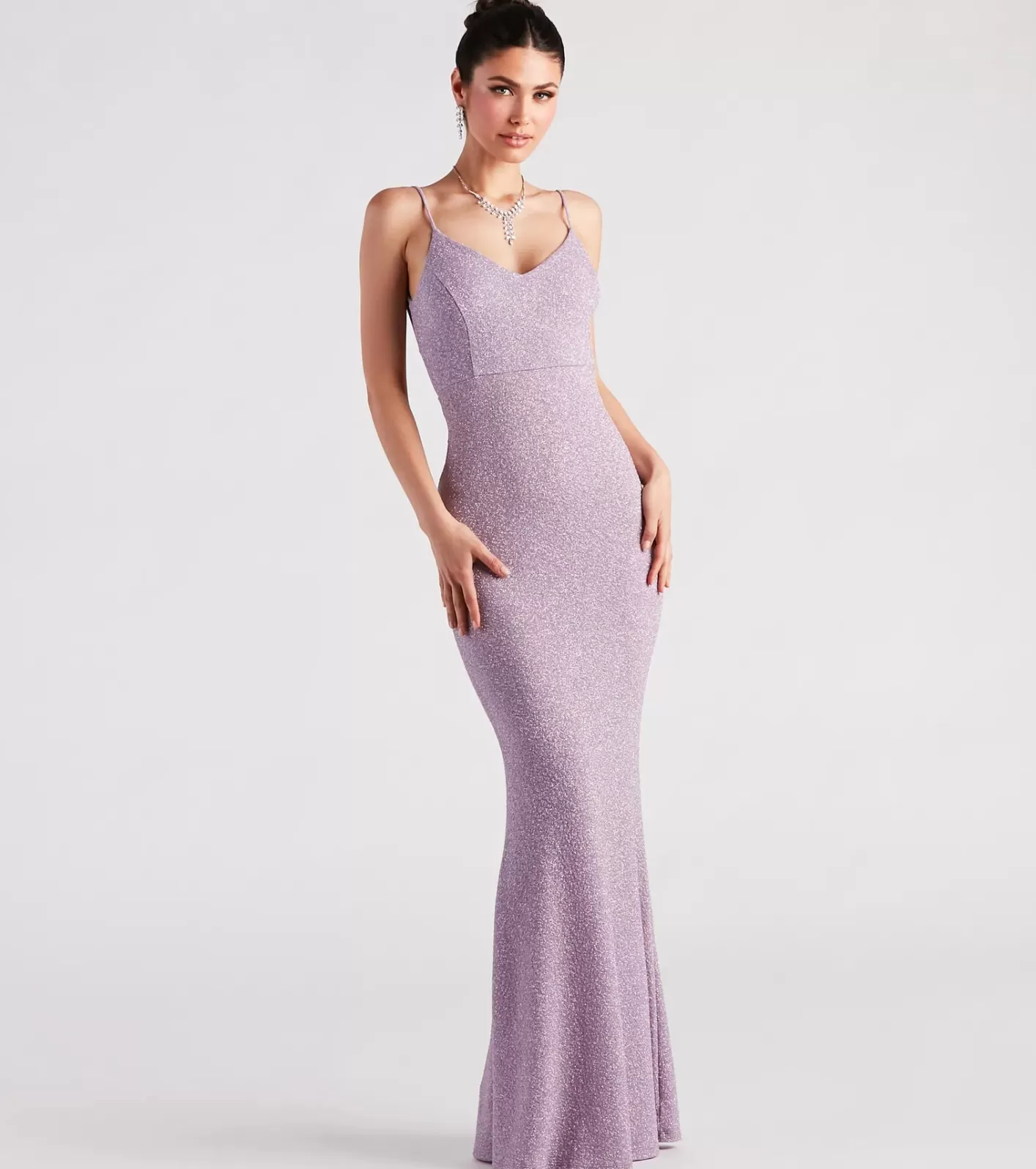 Windsor Irene Formal Backless Glitter Mermaid Dress LAVENDER Shop