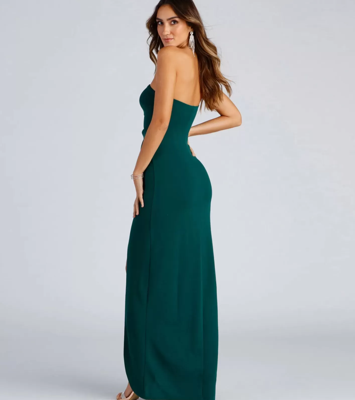 Windsor Iris One-Shoulder Crepe Dress HUNTER Outlet